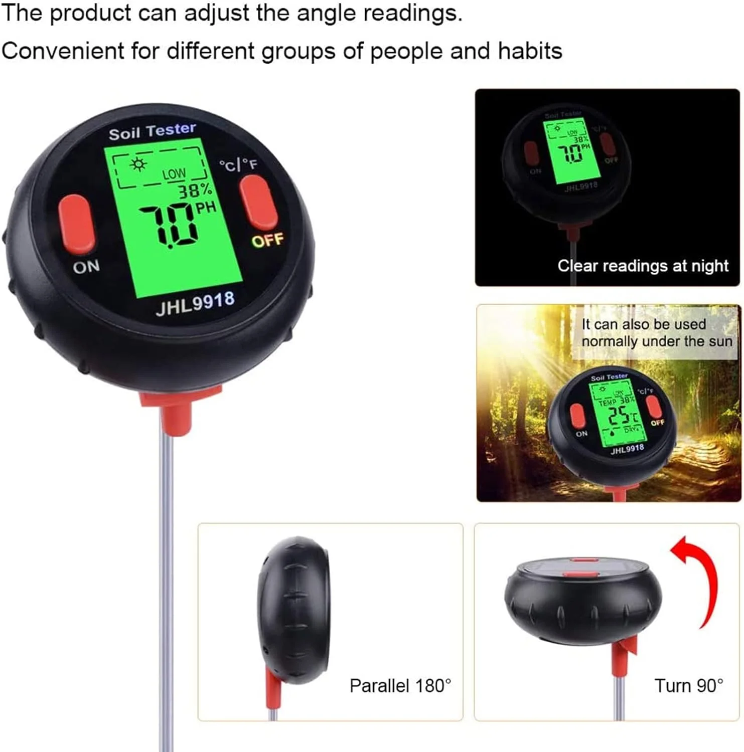 رطوبت سنج خاک 5 در 1، ابزار باغبانی تست کننده PH/رطوبت/نور خاک، تست دیجیتال آب گیاه برای داخل و خارج از منزل، تستر خاک دیجیتال برای خاک PH داخلی، دیجیتال تستر خاک باغبانی رطوبت سنج خاک 5 در 1، ابزار باغبانی تست کننده PH/رطوبت/نور خاک، تست دیجیتال آب گیاه برای داخل و خارج از منزل، تستر خاک دیجیتال برای خاک PH داخلی، دیجیتال تستر خاک باغبانی