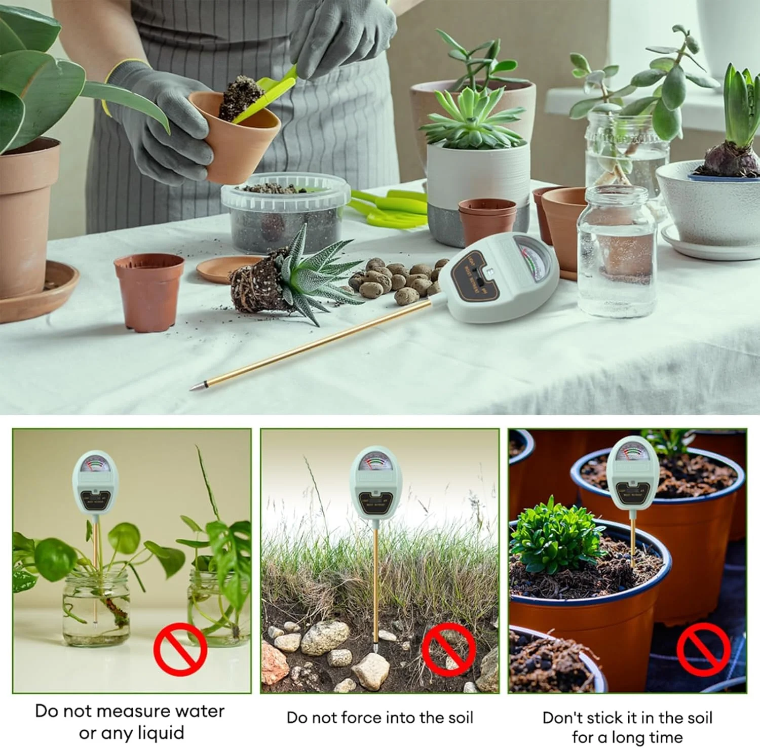 رطوبت سنج دیجیتال خاک گیاه NALACAL، تستر 4 در 1 خاک برای pH، رطوبت، نور و حاصلخیزی، دارای نشانگر قابل تنظیم برای باغبانی داخلی و خارجی رطوبت سنج دیجیتال خاک گیاه NALACAL، تستر 4 در 1 خاک برای pH، رطوبت، نور و حاصلخیزی، دارای نشانگر قابل تنظیم برای باغبانی داخلی و خارجی