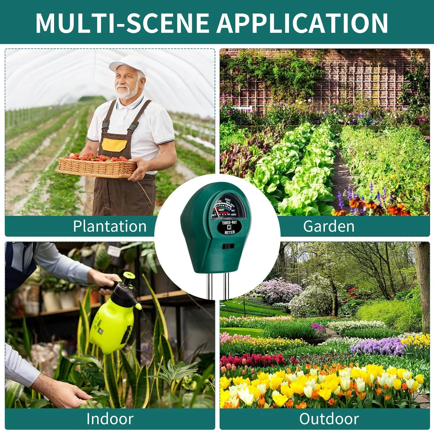 تستر خاک، کیت تست رطوبت، pH و نور برای باغبانی در فضای باز و داخلی، رطوبت سنج گیاه برای باغ، چمن، خانه، تستر رطوبت/PH/نور 3 در 1 خاک (10.03) تستر خاک، کیت تست رطوبت، pH و نور برای باغبانی در فضای باز و داخلی، رطوبت سنج گیاه برای باغ، چمن، خانه، تستر رطوبت/PH/نور 3 در 1 خاک (10.03)