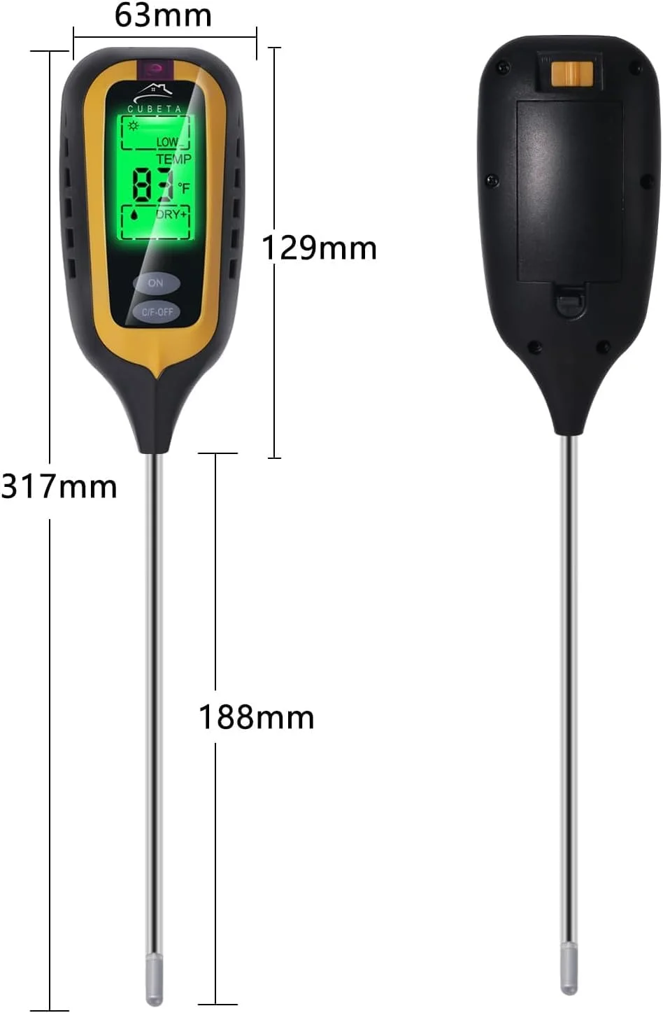 دستگاه تست خاک گیاه NALACAL، تستر pH خاک، تستر خاک 4 در 1 با دما/رطوبت/نور/pH، کیت تست خاک برای باغ، چمن فضای باز، گیاهان آپارتمانی، برای باغبانی، کشاورزی، گیاهان دستگاه تست خاک گیاه NALACAL، تستر pH خاک، تستر خاک 4 در 1 با دما/رطوبت/نور/pH، کیت تست خاک برای باغ، چمن فضای باز، گیاهان آپارتمانی، برای باغبانی، کشاورزی، گیاهان