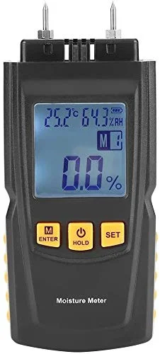 رطوبت سنج دیجیتال LCD دستی JJJ، 2 پین، برای چوب، کاغذ و هیزم