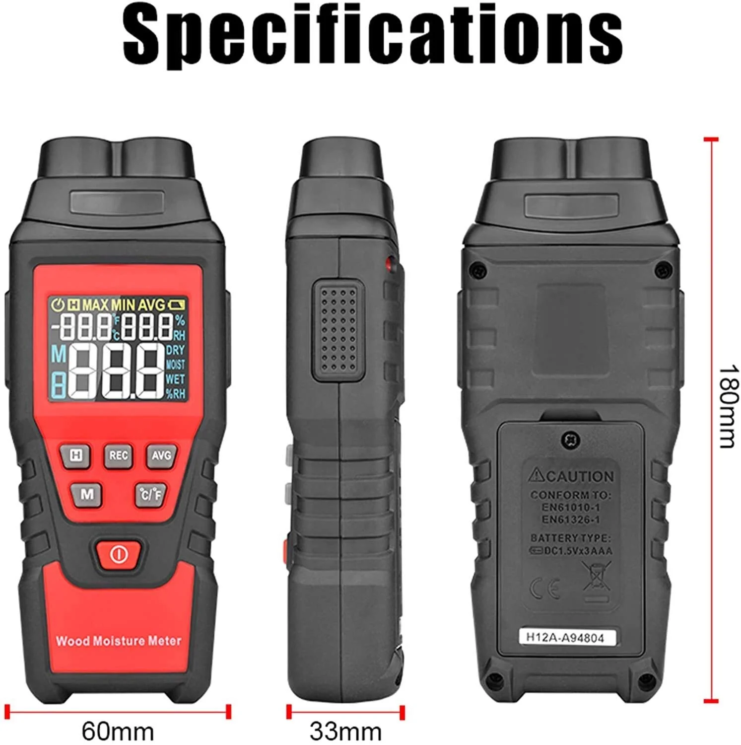 رطوبت سنج دیجیتال چوب JJJ 0-99.9%، رطوبت سنج چوب، رطوبت سنج، رطوبت سنج چوب، کاغذ مرطوب، بتن، سیمان