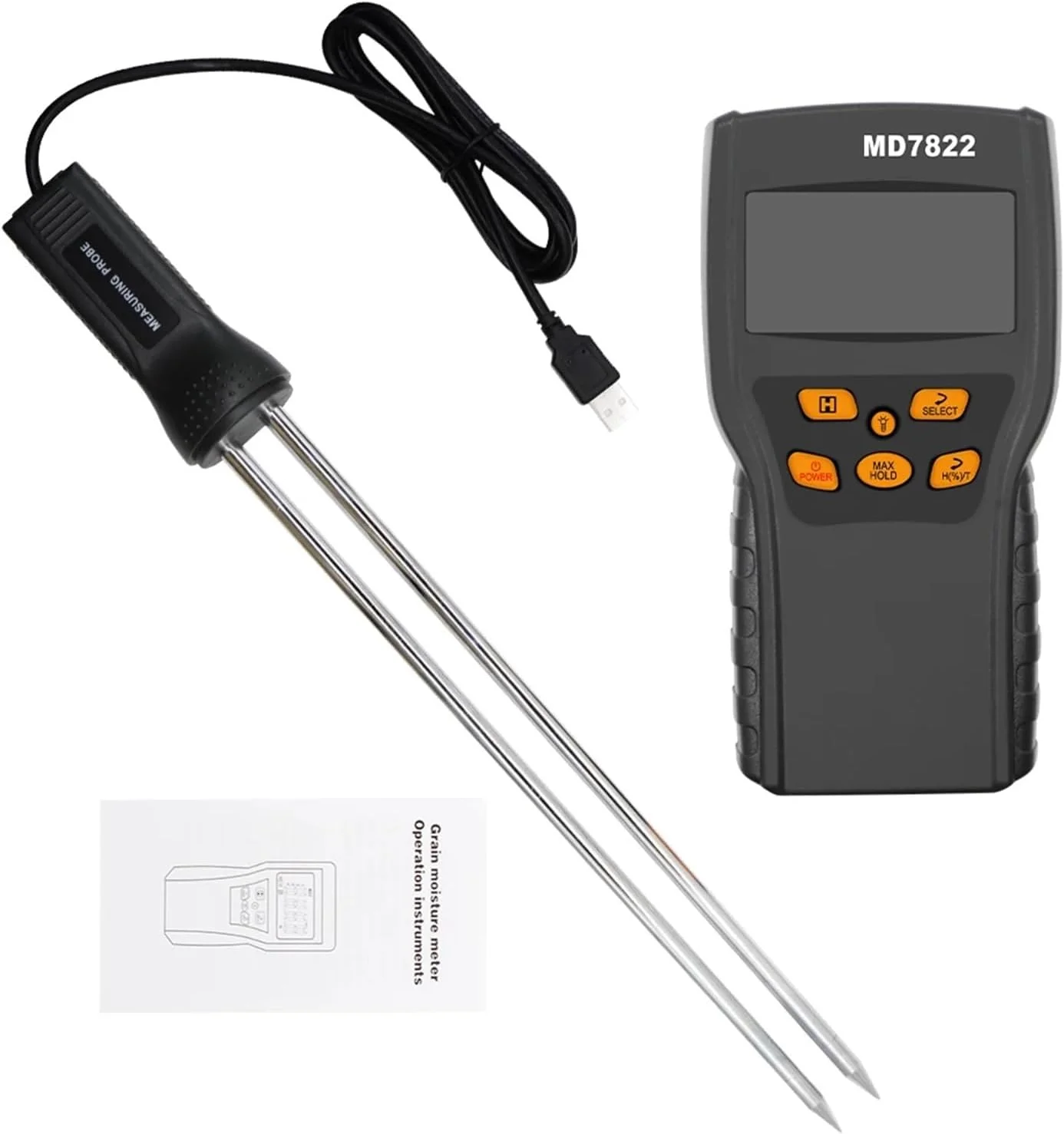 رطوبت سنج دیجیتال LCD غلات مدل MD7822، شامل تستر رطوبت ذرت، گندم و آشکارساز میزان رطوبت برای غلات