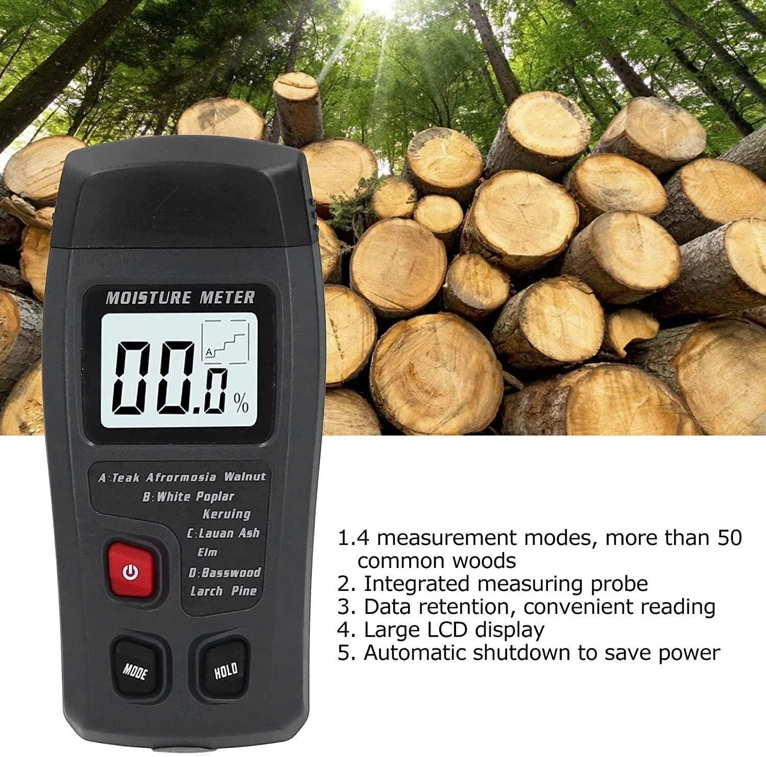 رطوبت سنج چوب JJJ، رطوبت سنج تست چوب، تستر رطوبت LED، ابزار اندازه گیری رطوبت دیجیتال برای چوب و مواد دارویی