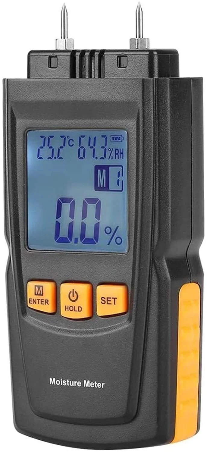 رطوبت سنج دیجیتال ال سی دی JJJ با 2 پین برای چوب، کاغذ و هیزم