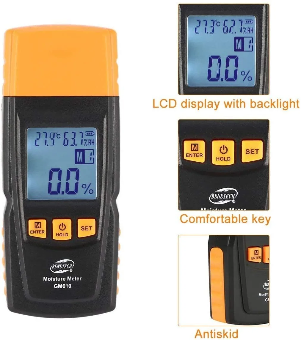 رطوبت سنج چوب JJJ Display، تستر رطوبت، تشخیص رطوبت چوب، کاغذ و درخت، رطوبت سنج 2 پین رطوبت سنج چوب JJJ Display، تستر رطوبت، تشخیص رطوبت چوب، کاغذ و درخت، رطوبت سنج 2 پین