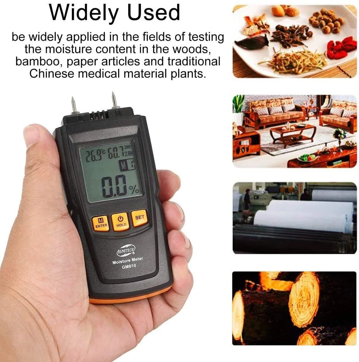 رطوبت سنج چوب JJJ Display، تستر رطوبت، تشخیص رطوبت چوب، کاغذ و درخت، رطوبت سنج 2 پین رطوبت سنج چوب JJJ Display، تستر رطوبت، تشخیص رطوبت چوب، کاغذ و درخت، رطوبت سنج 2 پین