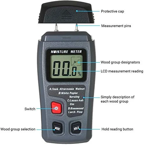 رطوبت سنج چوب JJJ، رطوبت سنج 4 حالته، رطوبت سنج قابل حمل، نوع پین، ابزار رطوبت چوب، ردیاب نشت آب دستی با صفحه نمایش LCD رطوبت سنج چوب JJJ، رطوبت سنج 4 حالته، رطوبت سنج قابل حمل، نوع پین، ابزار رطوبت چوب، ردیاب نشت آب دستی با صفحه نمایش LCD