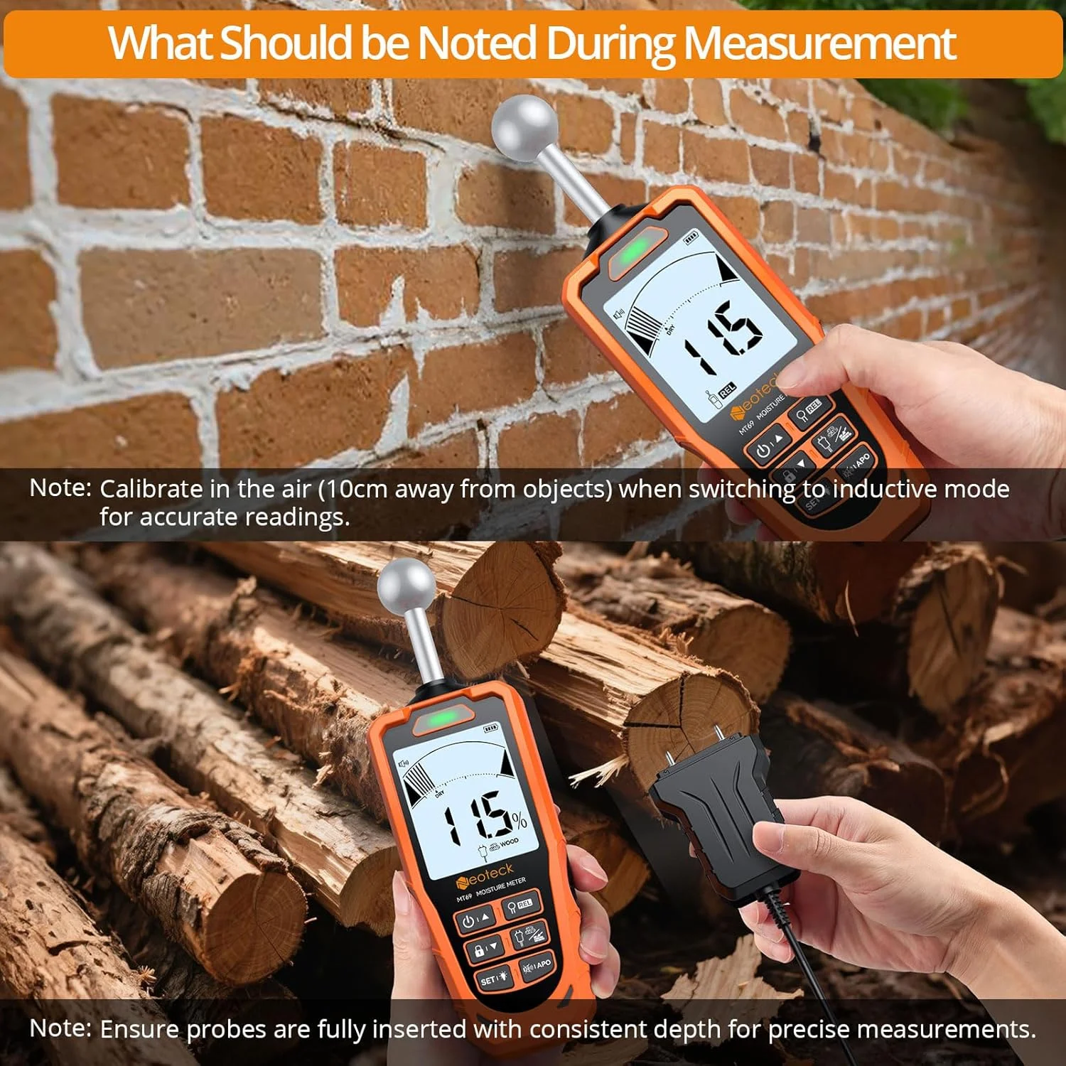 رطوبت سنج سوزنی و بدون سوزن Neoteck با LCD رنگی و آلارم صوتی رطوبت سنج سوزنی و بدون سوزن Neoteck با LCD رنگی و آلارم صوتی