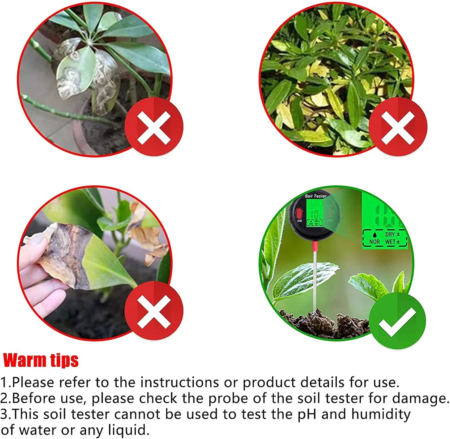 رطوبت سنج خاک 5 در 1 CRTGW، تستر خاک، PH متر خاک، رطوبت سنج دیجیتال خاک، رطوبت سنج برای گیاهان، دما/نور/PH/رطوبت/محیط خاک برای مراقبت از چمن، گل، دانه و چمن در فضای داخلی و خارجی رطوبت سنج خاک 5 در 1 CRTGW، تستر خاک، PH متر خاک، رطوبت سنج دیجیتال خاک، رطوبت سنج برای گیاهان، دما/نور/PH/رطوبت/محیط خاک برای مراقبت از چمن، گل، دانه و چمن در فضای داخلی و خارجی
