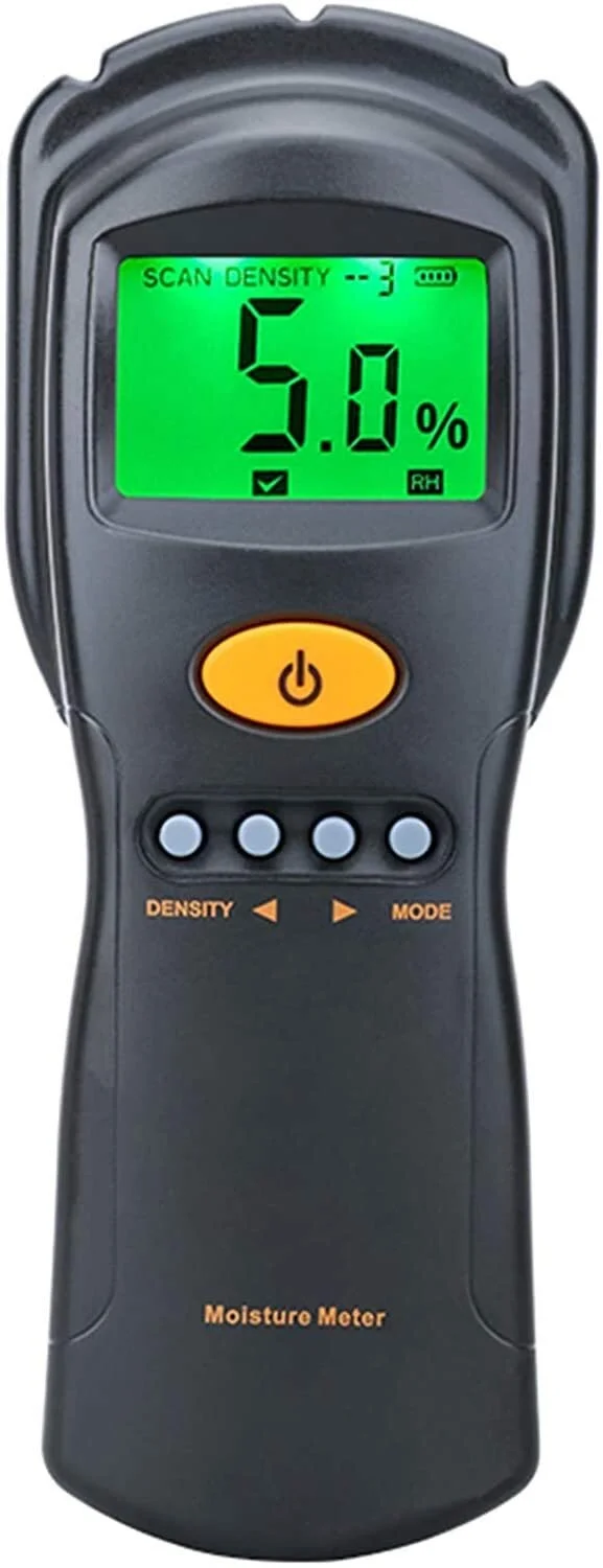 رطوبت سنج دیجیتال چوب و مقوا مدل JJJ، تستر رطوبت الوار، اندازه گیری سریع و دقیق با امواج مایکروویو، دارای صفحه نمایش LCD