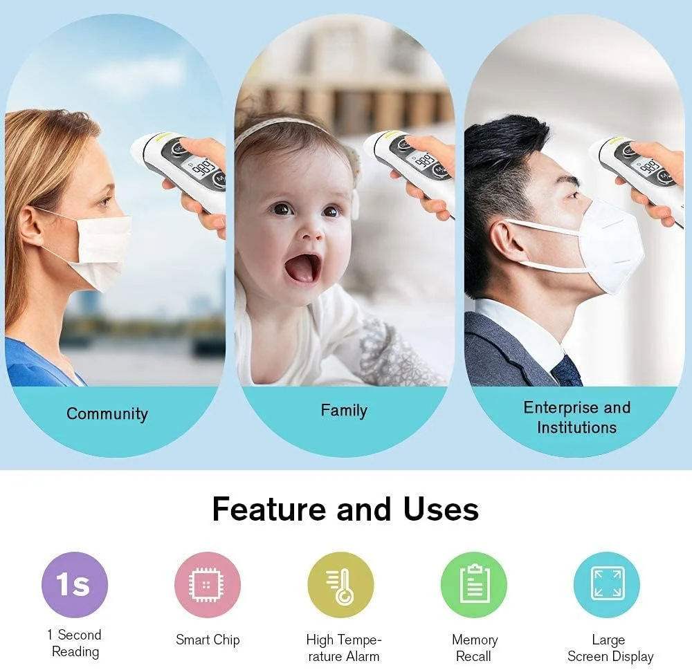 دماسنج مادون قرمز دیجیتال SKY-TOUCH برای پیشانی و گوش، قرائت دقیق برای تمام سنین، با صفحه نمایش LCD، هشدار تب و قابلیت فراخوانی حافظه - بهداشتی برای خانه و مسافرت دماسنج مادون قرمز دیجیتال SKY-TOUCH برای پیشانی و گوش، قرائت دقیق برای تمام سنین، با صفحه نمایش LCD، هشدار تب و قابلیت فراخوانی حافظه - بهداشتی برای خانه و مسافرت