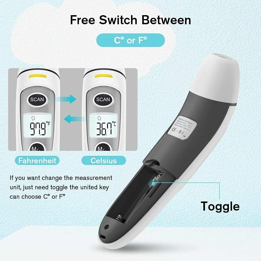 دماسنج مادون قرمز دیجیتال SKY-TOUCH برای پیشانی و گوش، قرائت دقیق برای تمام سنین، با صفحه نمایش LCD، هشدار تب و قابلیت فراخوانی حافظه - بهداشتی برای خانه و مسافرت دماسنج مادون قرمز دیجیتال SKY-TOUCH برای پیشانی و گوش، قرائت دقیق برای تمام سنین، با صفحه نمایش LCD، هشدار تب و قابلیت فراخوانی حافظه - بهداشتی برای خانه و مسافرت