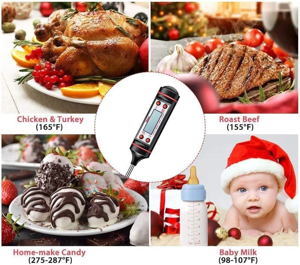 دماسنج گوشت SKY-TOUCH Sincher، دماسنج آشپزی با قابلیت خواندن فوری، صفحه نمایش LCD، عملکرد ثابت نگه داشتن دما برای آشپزخانه، دستگاه دودزا، گریل، باربیکیو، گوشت، آبنبات، شیر، آب دماسنج گوشت SKY-TOUCH Sincher، دماسنج آشپزی با قابلیت خواندن فوری، صفحه نمایش LCD، عملکرد ثابت نگه داشتن دما برای آشپزخانه، دستگاه دودزا، گریل، باربیکیو، گوشت، آبنبات، شیر، آب