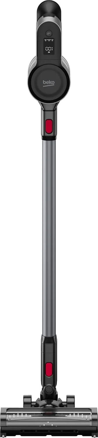 جاروبرقی عصایی بی سیم بکو مدل VRT74225VI، مدت زمان کارکرد 45 دقیقه، موتور BLDC 350 وات، صفحه نمایش LCD، چراغ های LED، بدون کیسه، ظرفیت 0.6 لیتر، قدرت مکش 100 وات - مشکی