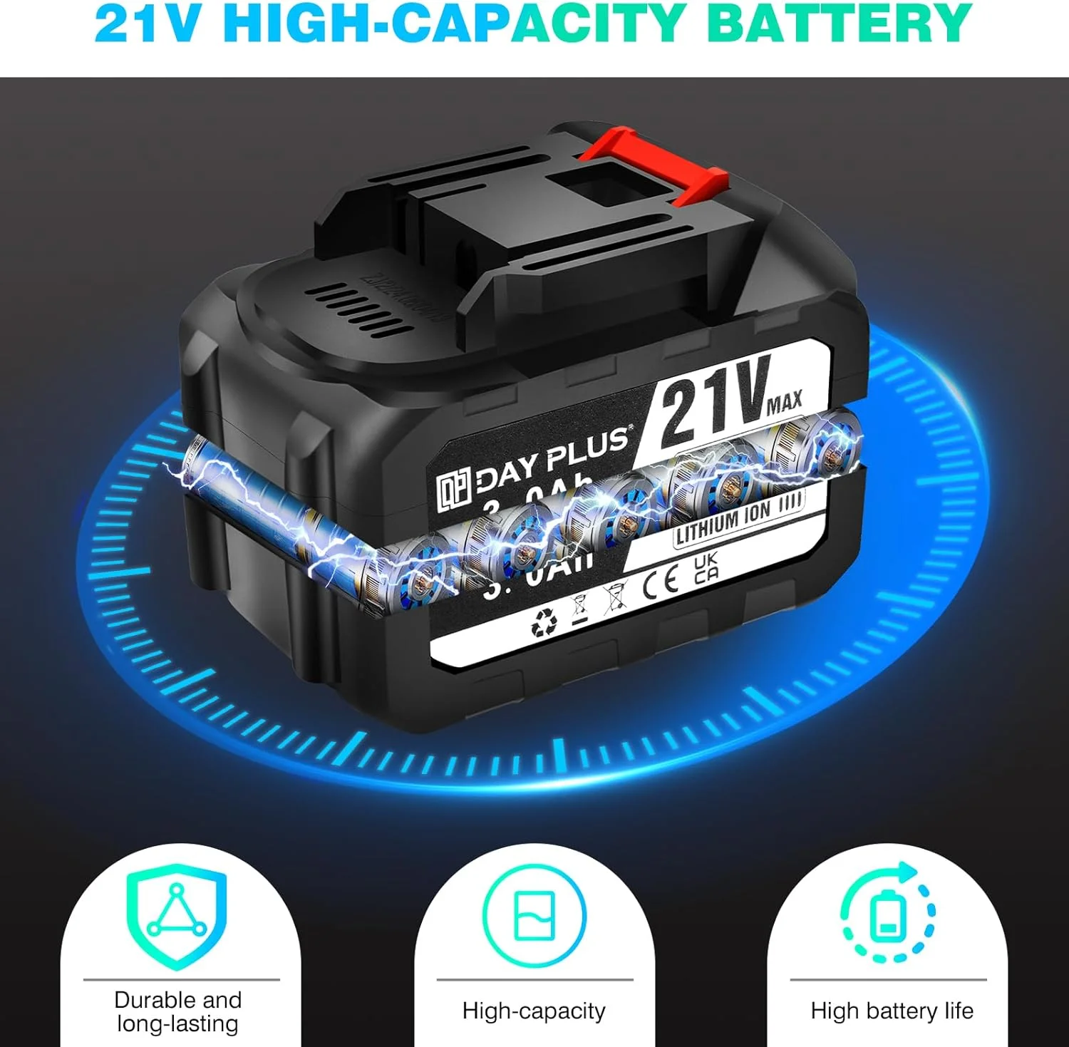 جاروبرقی شارژی، جاروبرقی ایستاده دستی، جاروبرقی بی سیم 15000 PA با باتری 3.0 آمپر ساعت، تا 45 دقیقه زمان کارکرد، چراغ های LED و مقاوم در برابر گره خوردگی مو، ابزار مخصوص پله و شکاف همراه، برای خانه، ماشین، حیوانات خانگی