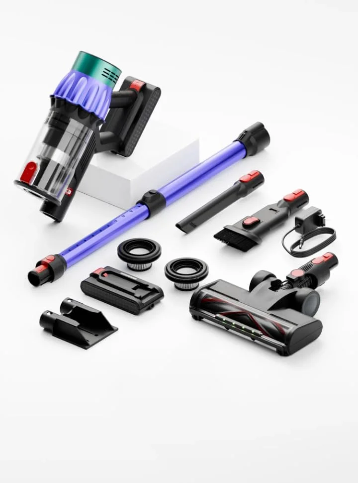 جاروبرقی شارژی 7*باتری با فیلتر هپا - مکش قوی 45 دقیقه ای قابل حمل برای کف سخت