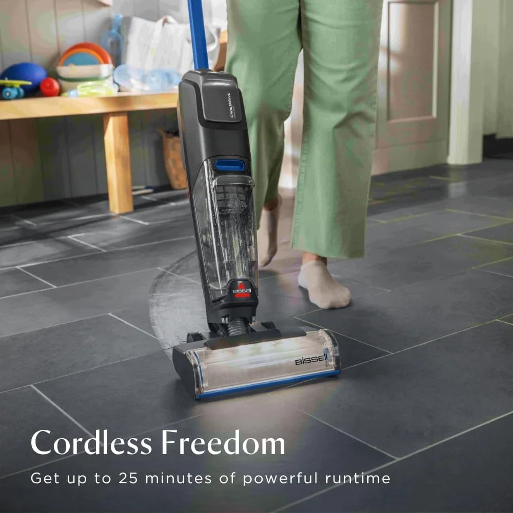 جاروبرقی و تیشوی بیسیم و خشک BISSELL Crosswave Omnifind 4006K – تمیزکننده قدرتمند 2 در 1 با ویژگی نور Furfinder، فناوری بدون گره خوردگی و خود تمیزشونده جاروبرقی و تیشوی بیسیم و خشک BISSELL Crosswave Omnifind 4006K – تمیزکننده قدرتمند 2 در 1 با ویژگی نور Furfinder، فناوری بدون گره خوردگی و خود تمیزشونده