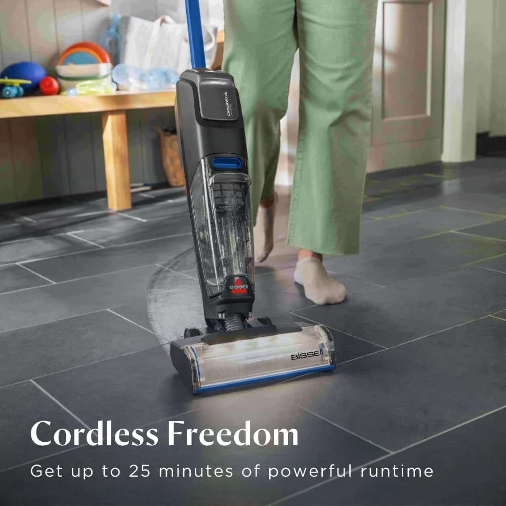 جاروبرقی و تیشوی بیسیم و خشک BISSELL Crosswave Omnifind 4006K – تمیزکننده قدرتمند 2 در 1 با ویژگی نور Furfinder، فناوری بدون گره خوردگی و خود تمیزشونده جاروبرقی و تیشوی بیسیم و خشک BISSELL Crosswave Omnifind 4006K – تمیزکننده قدرتمند 2 در 1 با ویژگی نور Furfinder، فناوری بدون گره خوردگی و خود تمیزشونده