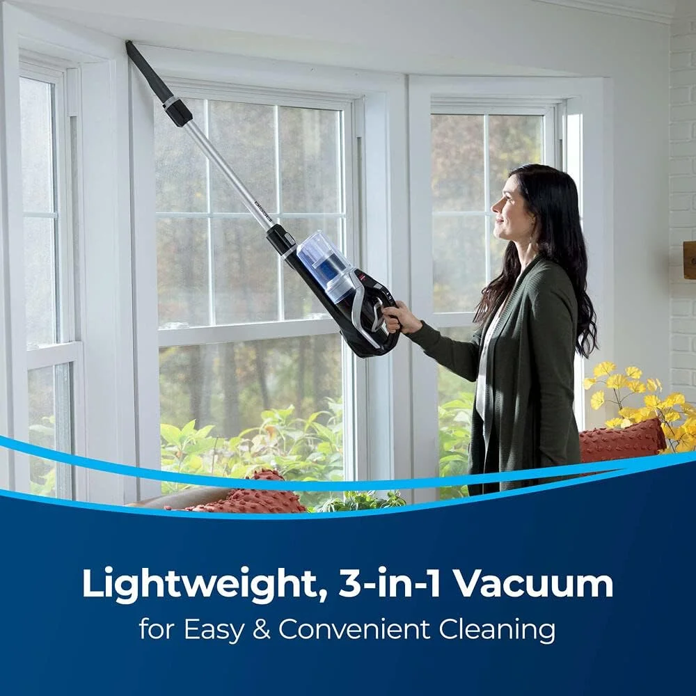 جاروبرقی عصایی بی‌سیم BISSELL PowerEdge مدل 3111G – 21 ولت، سبک وزن، مکش قدرتمند برای گرد و غبار، مو و زباله، ایده آل برای کف های سخت