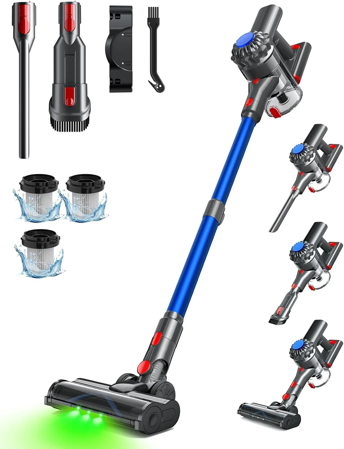 جاروبرقی های عصایی شارژی برای منزل، آبی