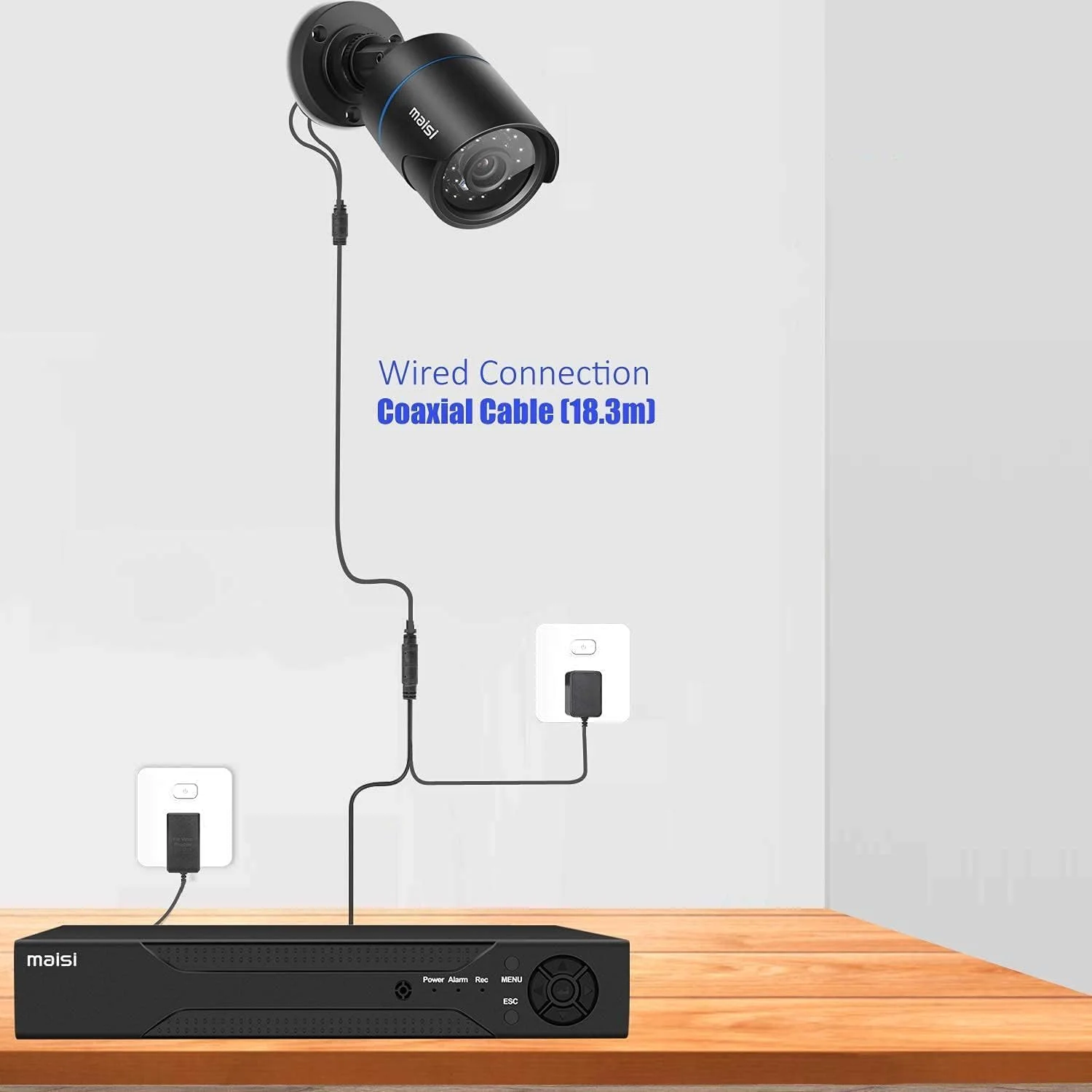 سیستم دوربین مداربسته ۸ کاناله Maisi 1080P DVR با هارد دیسک ۱ ترابایتی، ۸ عدد دوربین بولت ۲.۰ مگاپیکسلی فضای باز، ضد آب IP66، دید در شب، اعلان از طریق برنامه و ایمیل، ضبط مداوم/تشخیص حرکت ۲۴/۷ سیستم دوربین مداربسته ۸ کاناله Maisi 1080P DVR با هارد دیسک ۱ ترابایتی، ۸ عدد دوربین بولت ۲.۰ مگاپیکسلی فضای باز، ضد آب IP66، دید در شب، اعلان از طریق برنامه و ایمیل، ضبط مداوم/تشخیص حرکت ۲۴/۷