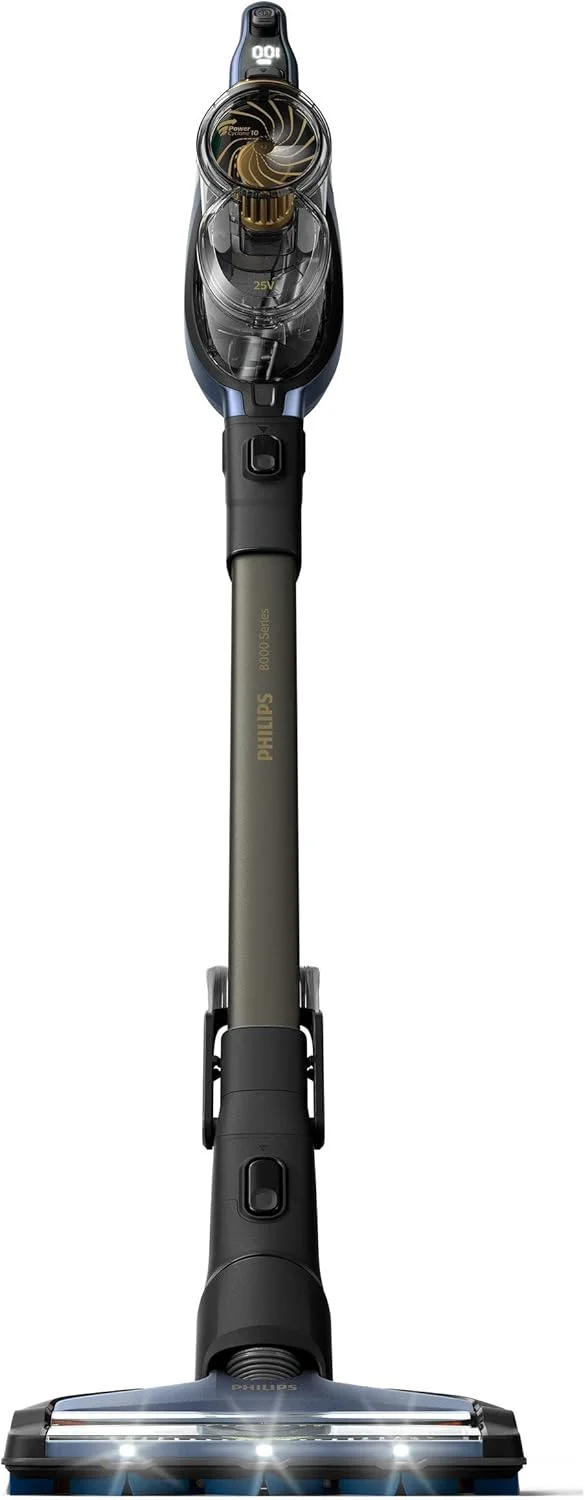 جاروبرقی عصایی بی سیم فیلیپس سری 8000 - نازل مکش 360 درجه، تا 70 دقیقه زمان کارکرد، PowerCyclone 10 - XC8043/61 (بازسازی شده)