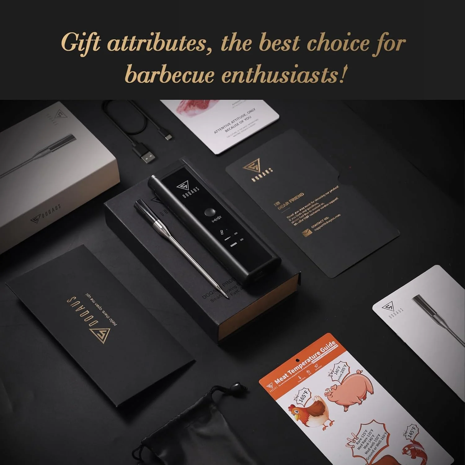 دماسنج گوشت بی سیم DOQAUS - دماسنج غذای بلوتوثی - برد تا 158 متر - میله فوق العاده نازک - دقت بالا - پاسخ 1 ثانیه - ضد آب IPX7 - دماسنج هوشمند پخت و پز با زنگ هشدار برای BBQ/فر/گریل/آشپزخانه دماسنج گوشت بی سیم DOQAUS - دماسنج غذای بلوتوثی - برد تا 158 متر - میله فوق العاده نازک - دقت بالا - پاسخ 1 ثانیه - ضد آب IPX7 - دماسنج هوشمند پخت و پز با زنگ هشدار برای BBQ/فر/گریل/آشپزخانه