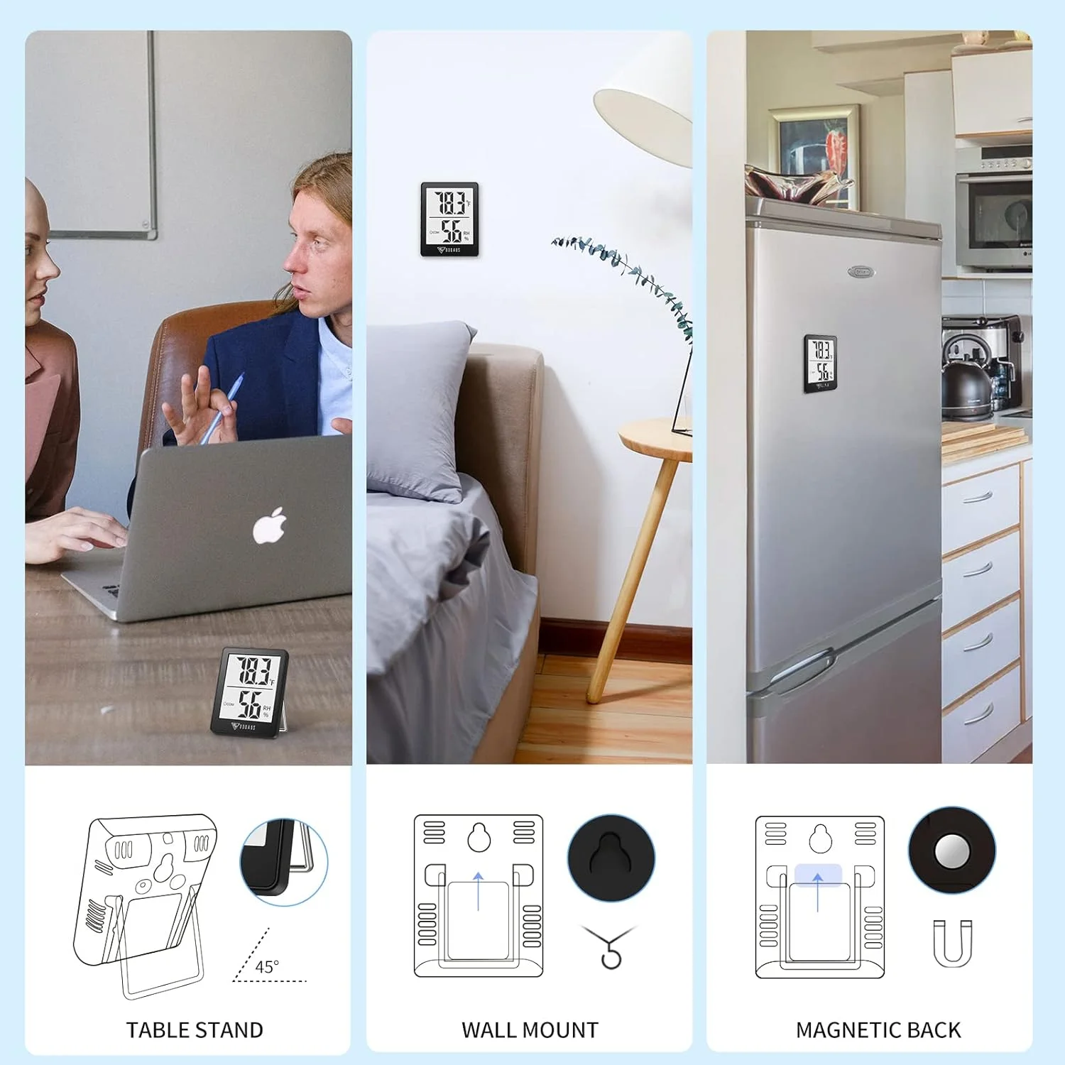 DOQAUS Digital Hygrometer Indoor Thermometer Humidity Meter Room Thermometer with 5s Fast Refresh Accurate Temperature Humidity Monitor for Home, Bedroom, Baby Room, Office, Greenhouse, Cellar (Black) DOQAUS Digital Hygrometer Indoor Thermometer Humidity Meter Room Thermometer with 5s Fast Refresh Accurate Temperature Humidity Monitor for Home, Bedroom, Baby Room, Office, Greenhouse, Cellar (Black)