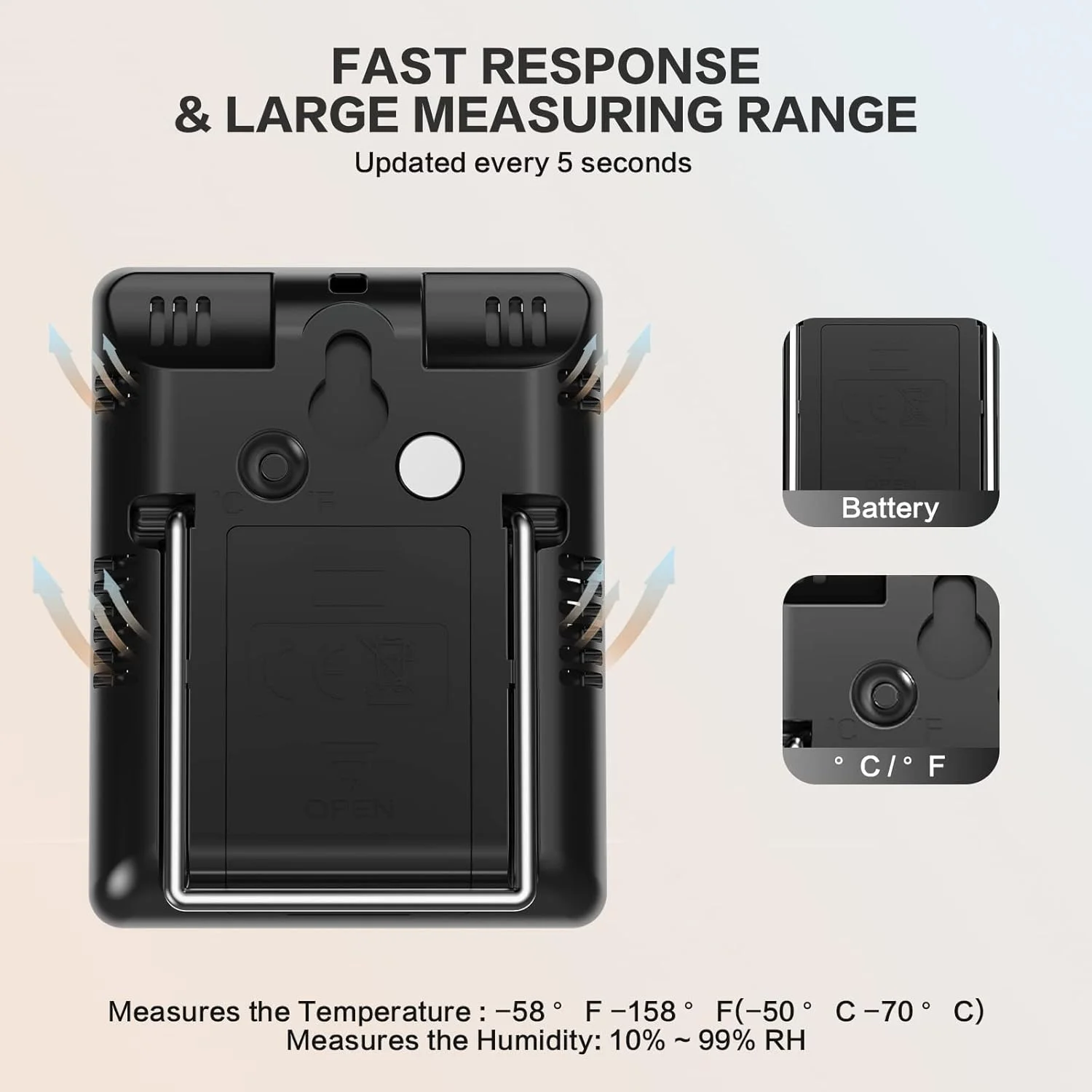 DOQAUS Digital Hygrometer Indoor Thermometer Humidity Meter Room Thermometer with 5s Fast Refresh Accurate Temperature Humidity Monitor for Home, Bedroom, Baby Room, Office, Greenhouse, Cellar (Black) DOQAUS Digital Hygrometer Indoor Thermometer Humidity Meter Room Thermometer with 5s Fast Refresh Accurate Temperature Humidity Monitor for Home, Bedroom, Baby Room, Office, Greenhouse, Cellar (Black)