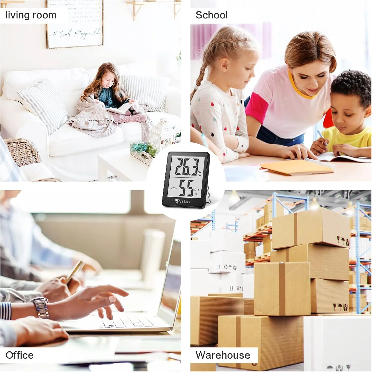 دماسنج دیجیتال اتاق DOQAUS، مینی رطوبت سنج، دماسنج رطوبت سنج با آیکون ها، تازه سازی 5 ثانیه ای، مانیتور دمای اتاق رطوبت سنج برای خانه/دفتر/اتاق کودک/گلخانه (مشکی) دماسنج دیجیتال اتاق DOQAUS، مینی رطوبت سنج، دماسنج رطوبت سنج با آیکون ها، تازه سازی 5 ثانیه ای، مانیتور دمای اتاق رطوبت سنج برای خانه/دفتر/اتاق کودک/گلخانه (مشکی)