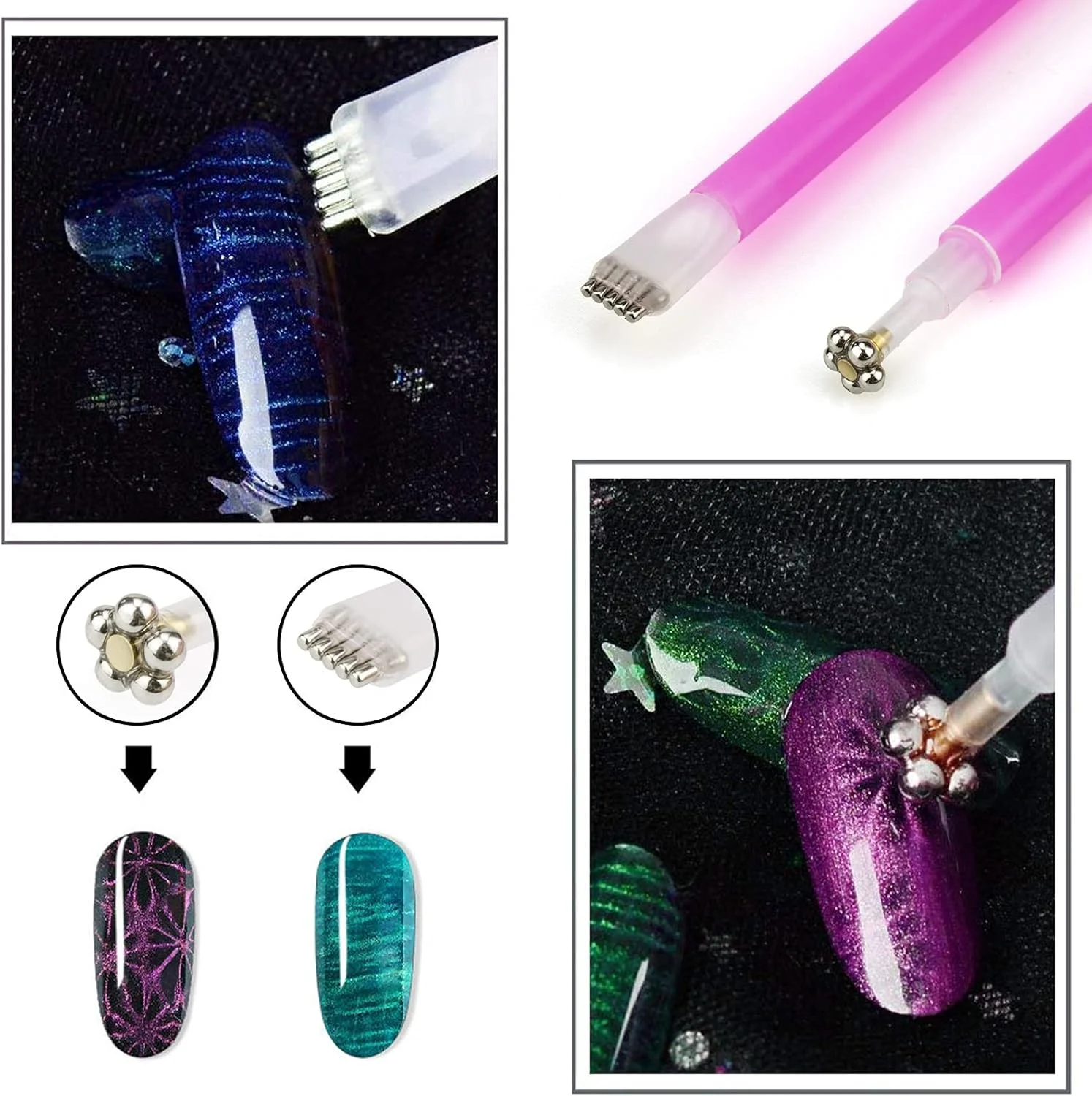 مجموعه ابزار مگنت ناخن 8 تکه Ideal Swan، قلم های مگنتی ناخن با طراحی گل دو سر، استیک مگنت سه بعدی برای طراحی ناخن با لاک ژل چشم گربه ای مغناطیسی، برای طراحی سه بعدی، سالن، استودیو یا خانه مجموعه ابزار مگنت ناخن 8 تکه Ideal Swan، قلم های مگنتی ناخن با طراحی گل دو سر، استیک مگنت سه بعدی برای طراحی ناخن با لاک ژل چشم گربه ای مغناطیسی، برای طراحی سه بعدی، سالن، استودیو یا خانه