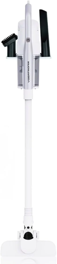 VOGATRONIX White 8.5M Long Corded Vacuum Cleaner, 600W High Suction Power, 2-in-1 Handheld Vacuum Cleaner & Car Vacuum Cleaner, HEPA Filter, 0.9L Dust Cleaner Tank, Wall Mount & Brush Attachment