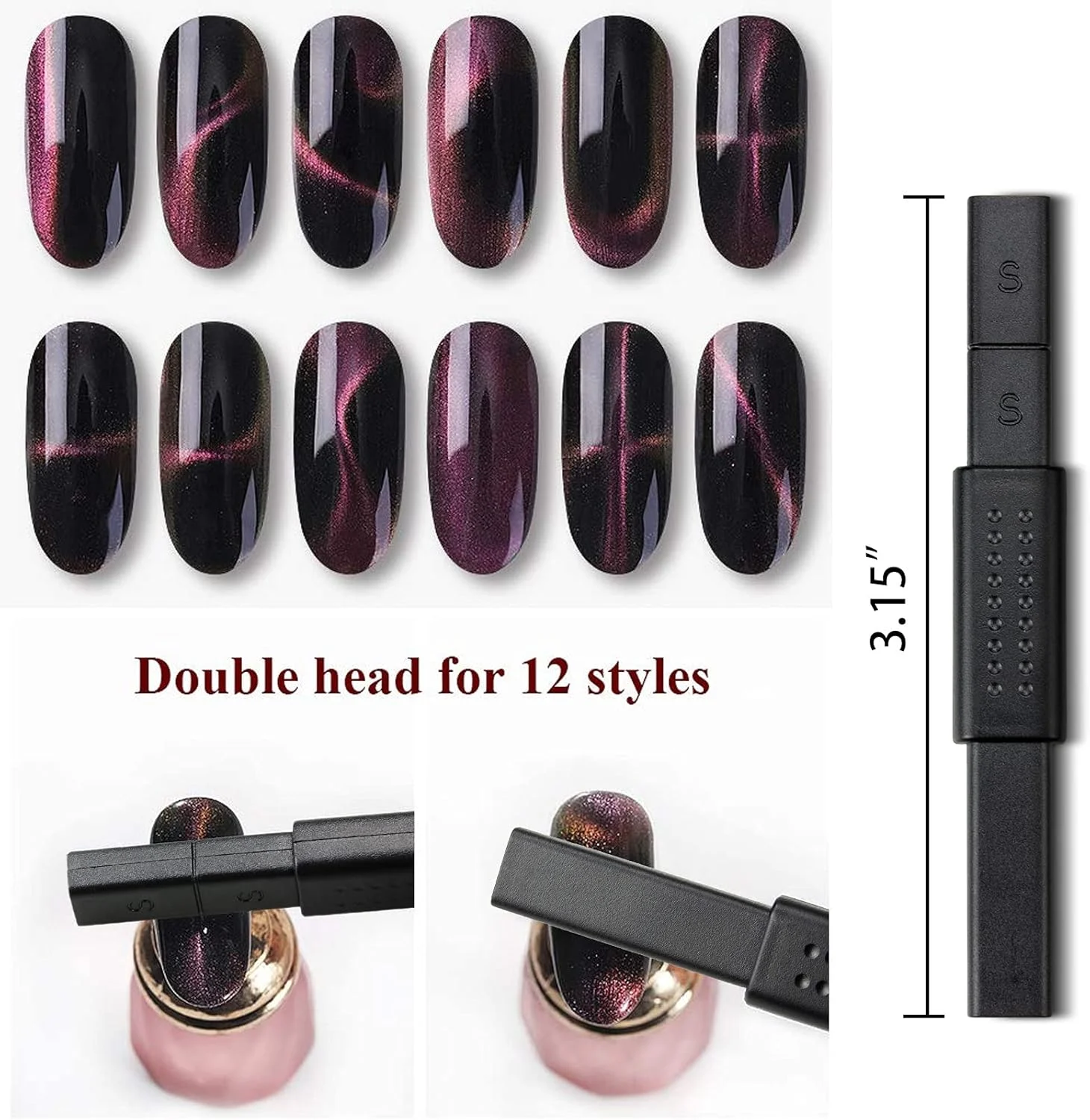 مجموعه ابزار مگنت ناخن 8 تکه Ideal Swan، قلم های مگنتی ناخن با طراحی گل دو سر، استیک مگنت سه بعدی برای طراحی ناخن با لاک ژل چشم گربه ای مغناطیسی، برای طراحی سه بعدی، سالن، استودیو یا خانه مجموعه ابزار مگنت ناخن 8 تکه Ideal Swan، قلم های مگنتی ناخن با طراحی گل دو سر، استیک مگنت سه بعدی برای طراحی ناخن با لاک ژل چشم گربه ای مغناطیسی، برای طراحی سه بعدی، سالن، استودیو یا خانه