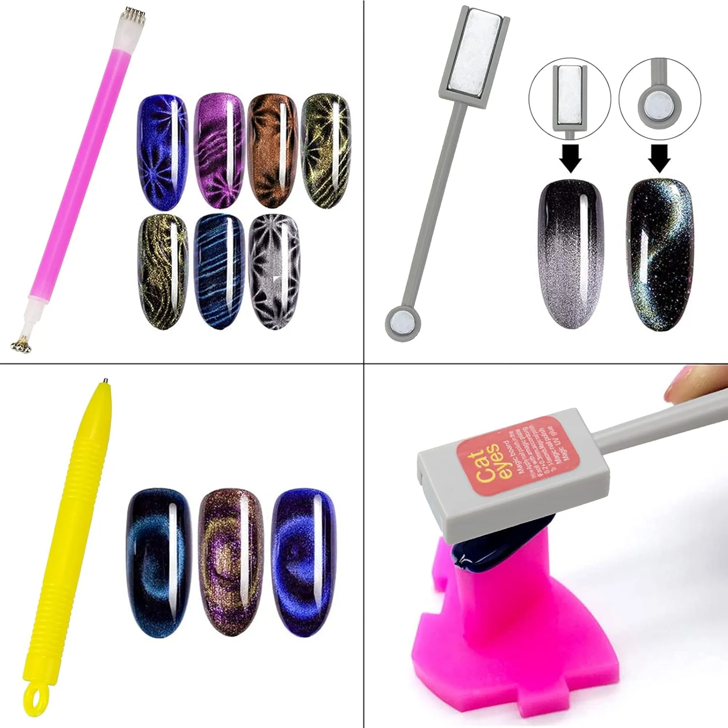 مجموعه ابزار مگنت ناخن 8 تکه Ideal Swan، قلم های مگنتی ناخن با طراحی گل دو سر، استیک مگنت سه بعدی برای طراحی ناخن با لاک ژل چشم گربه ای مغناطیسی، برای طراحی سه بعدی، سالن، استودیو یا خانه مجموعه ابزار مگنت ناخن 8 تکه Ideal Swan، قلم های مگنتی ناخن با طراحی گل دو سر، استیک مگنت سه بعدی برای طراحی ناخن با لاک ژل چشم گربه ای مغناطیسی، برای طراحی سه بعدی، سالن، استودیو یا خانه