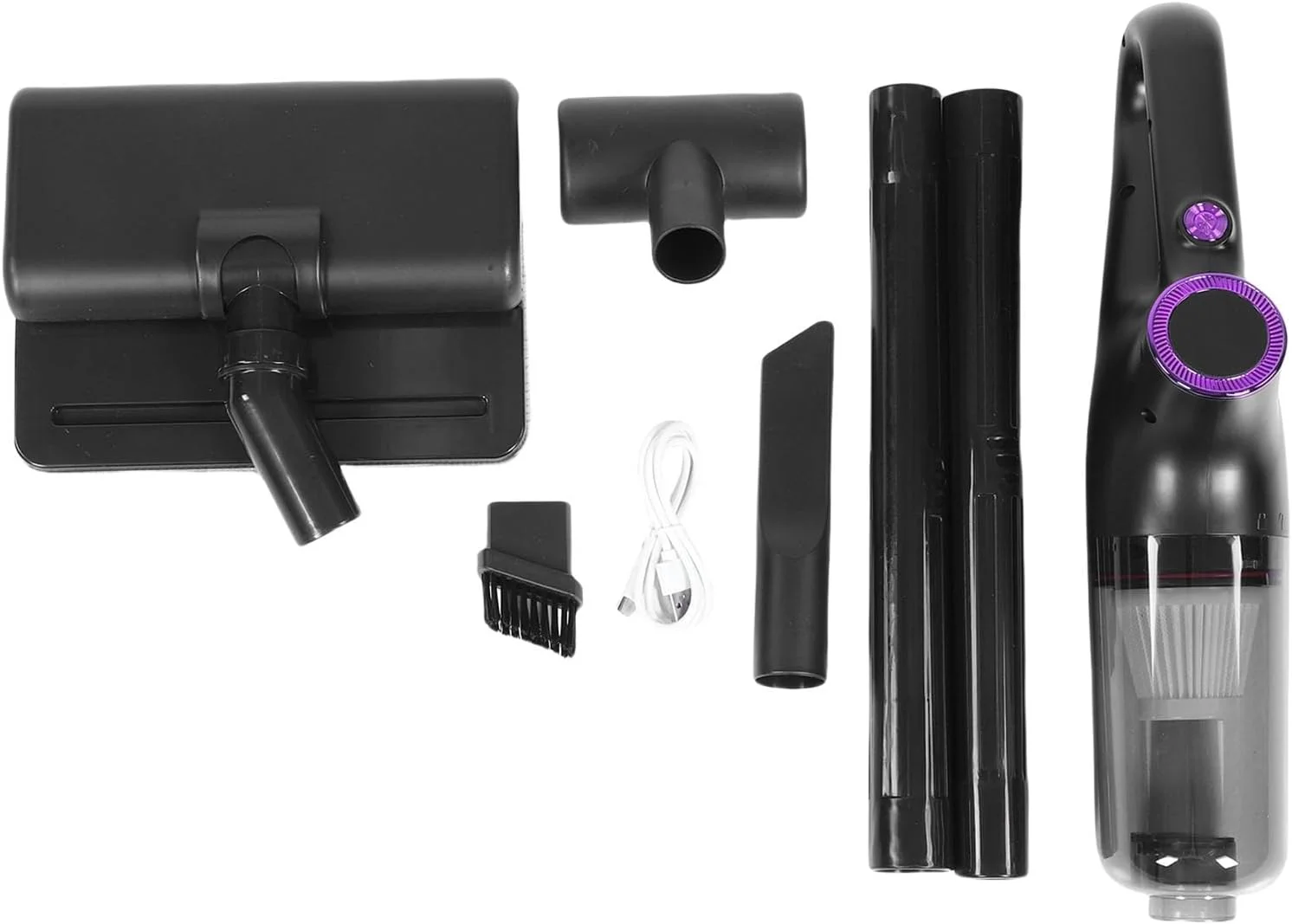 جاروبرقی عصایی شارژی دستی نورنسی - مکش قدرتمند 15kPA، چند منظوره یکپارچه قابل شارژ برای ماشین، پله ها و کف