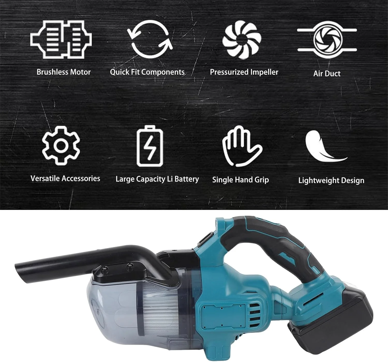 جاروبرقی عصایی بی سیم قابل شارژ Fafeicy برای باتری 18 ولت سری BL18، جاروبرقی مکنده قدرتمند 125AW برای تمیز کردن فرش، کف خانه و ماشین