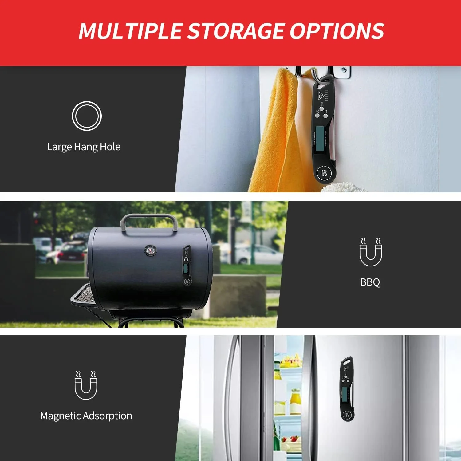 دماسنج دیجیتال گوشت DOQAUS، دماسنج غذای با قابلیت خوانش فوری با صفحه نمایش LCD دارای نور پس زمینه، پروب تاشو بلند و روشن/خاموش خودکار، پروب دماسنج گوشت برای آشپزخانه، باربیکیو، آب، شیر، پخت و پز (مشکی) دماسنج دیجیتال گوشت DOQAUS، دماسنج غذای با قابلیت خوانش فوری با صفحه نمایش LCD دارای نور پس زمینه، پروب تاشو بلند و روشن/خاموش خودکار، پروب دماسنج گوشت برای آشپزخانه، باربیکیو، آب، شیر، پخت و پز (مشکی)