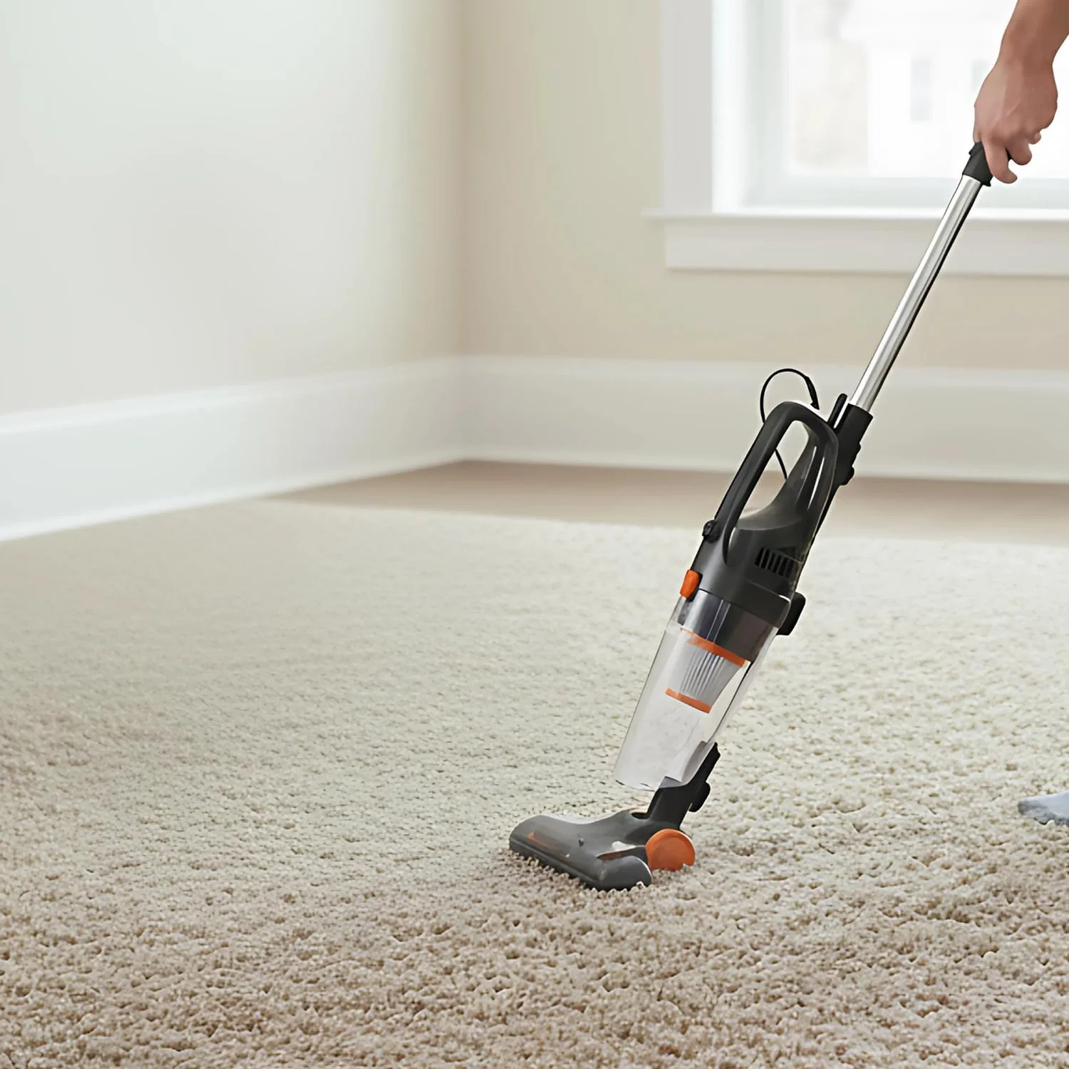 جاروبرقی 2 در 1 دستی و عصایی با سیم 4 متری، سبک وزن، قدرتمند 600 وات، مکش 16000 پاسکال، ظرفیت بزرگ 0.5 لیتری، سیستم فیلتراسیون مرکزی عالی برای ماشین، خانه و آشپزخانه (مشکی)