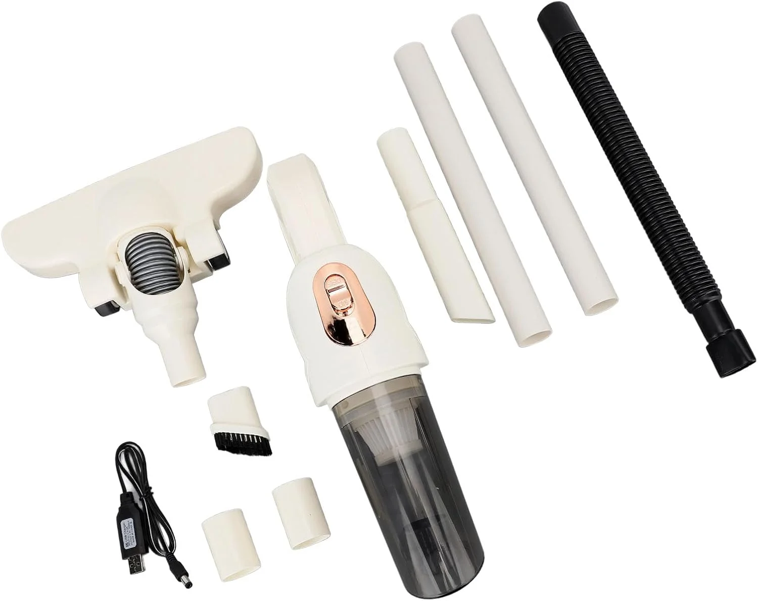 جاروبرقی عصایی بی‌سیم چند منظوره Haofy با مکش قوی برای خانه و ماشین، فیلتر قابل شستشو، برس بزرگتر برای کف، باتری لیتیومی 2000 میلی آمپر ساعتی