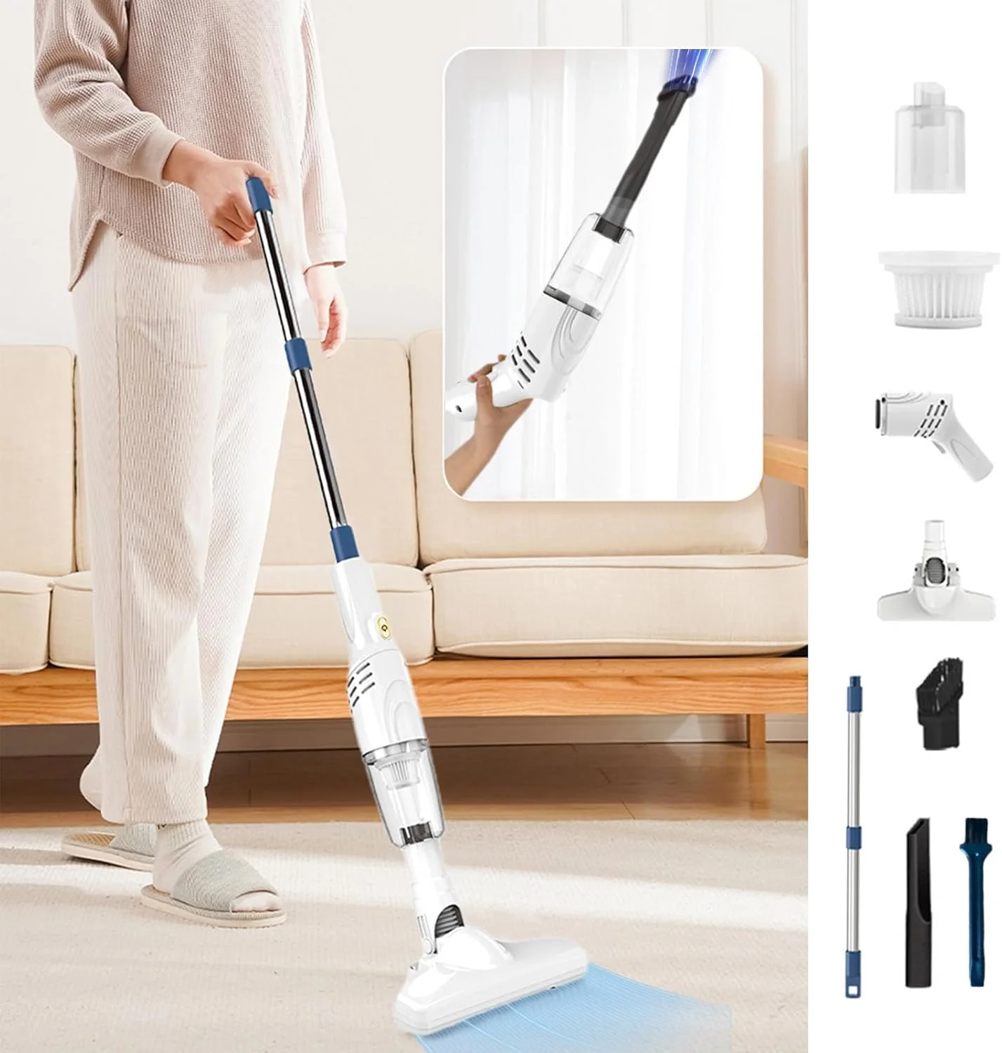 جاروبرقی دستی بی سیم ORCHID M®، جاروبرقی های کوچک قابل حمل فوق سبک برای خانه، مناسب برای کف های چوبی سخت، فرش ها و تمیز کردن سطوح مختلف.