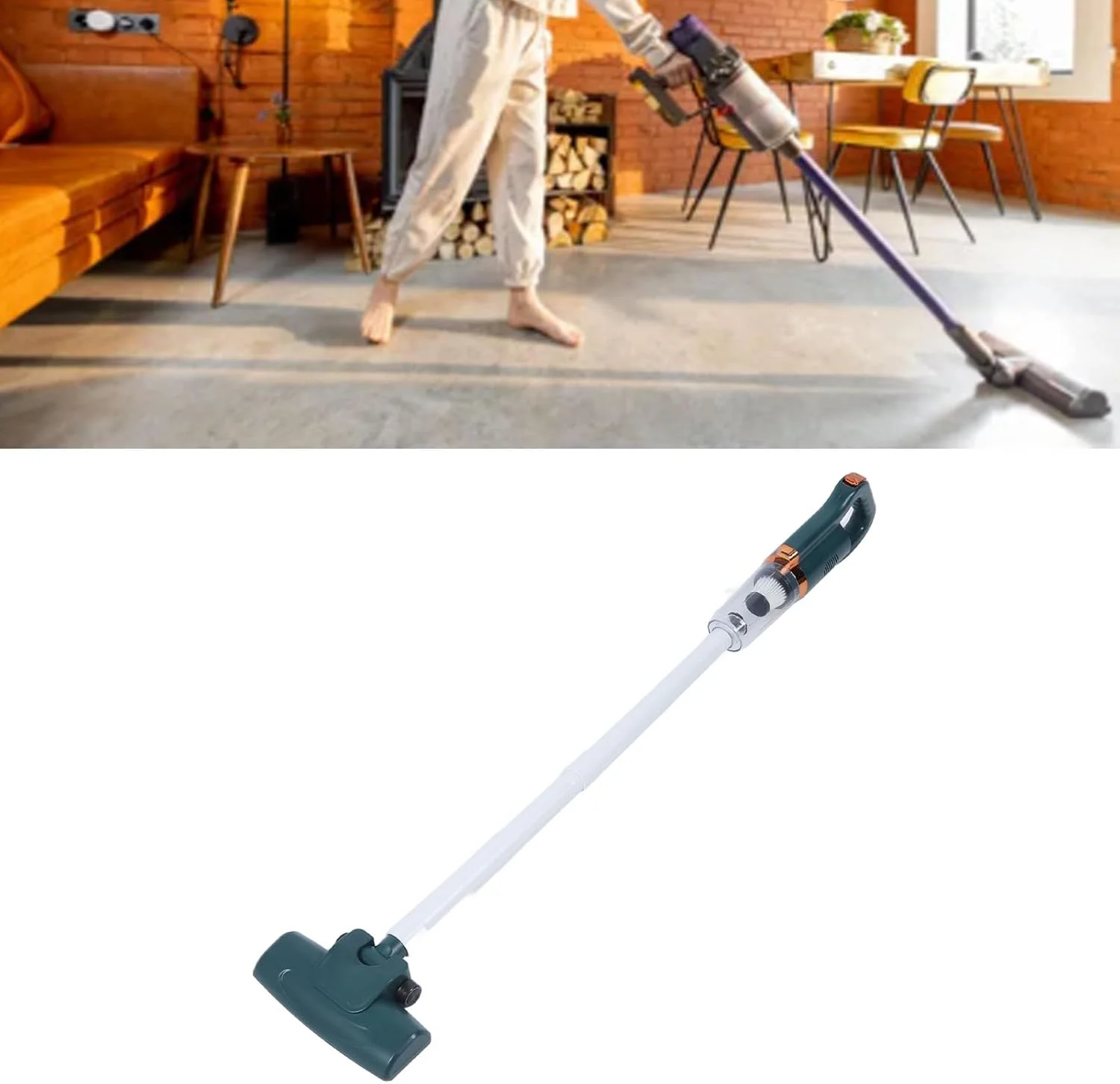 جاروبرقی عصایی بی سیم Haofy با قدرت مکش 8500PA و مخزن گرد و غبار 600 میلی لیتری برای نظافت آسان منزل (سبز)