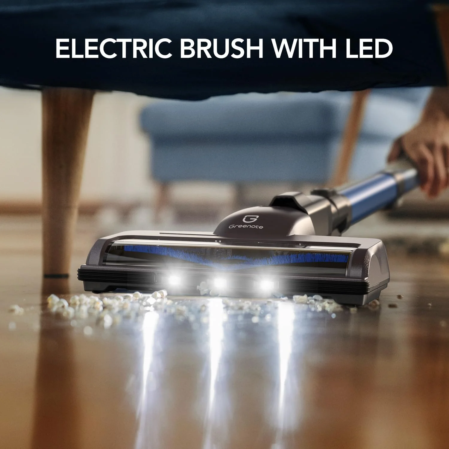 جاروبرقی عصایی بی سیم Greenote، مکش قدرتمند 23000Pa، جاروبرقی سبک وزن با زمان کارکرد طولانی 30 دقیقه، باتری قابل جابجایی، جاروبرقی دستی برای ماشین، کف سخت، فرش و موی حیوانات خانگی