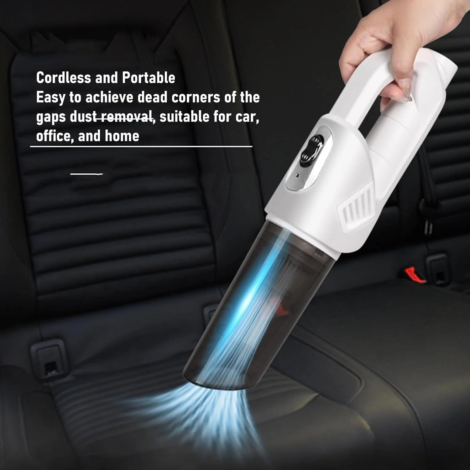 جاروبرقی شارژی عمومی، مکش قدرتمند 20000Pa، جاروبرقی سبک وزن با نازل شکاف و شلنگ، قابل شارژ USB، برای موی حیوانات خانگی، فرش و کف خانه