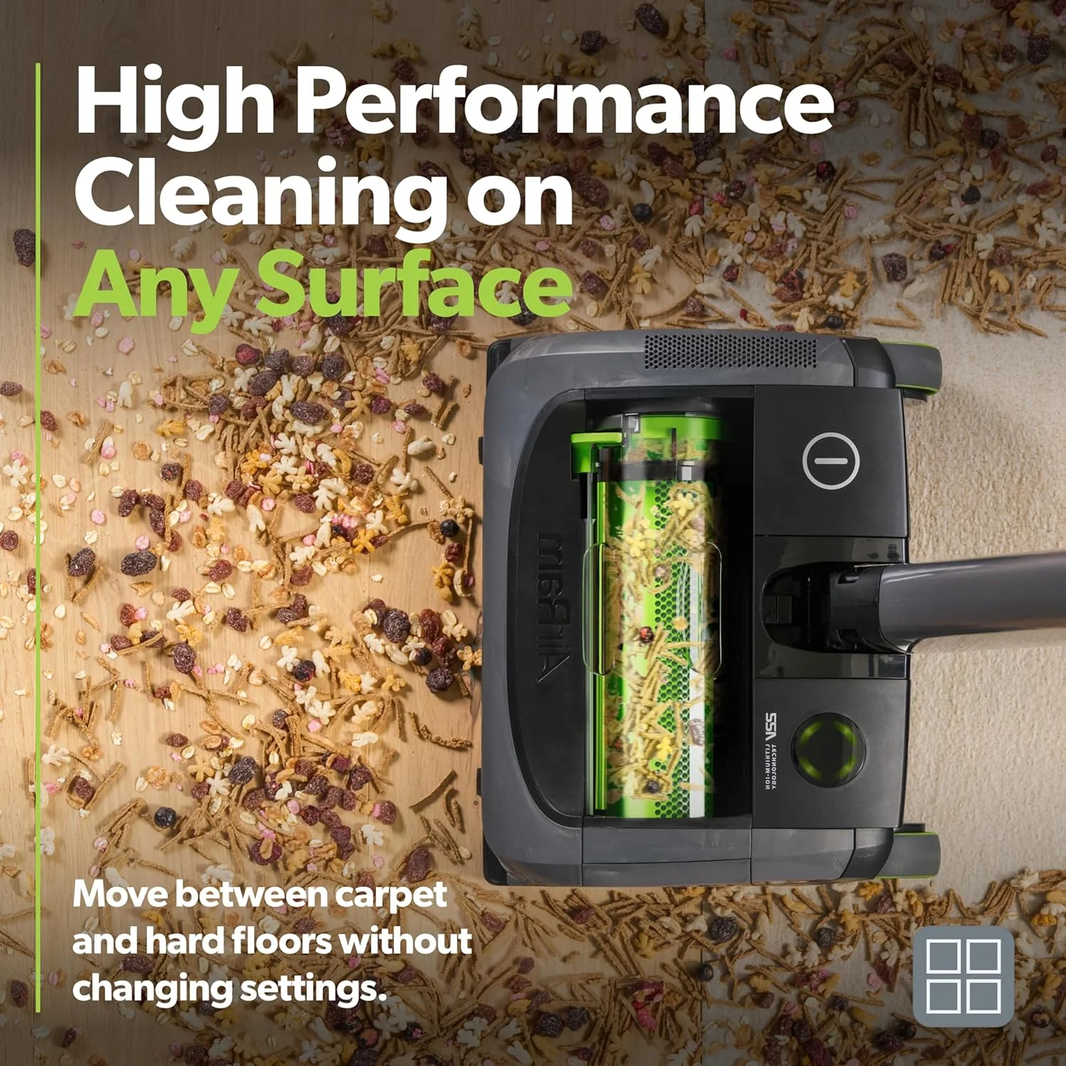 جاروبرقی شارژی سبک وزن Gtech AirRAM MK2 برای فرش، کف سخت، موی حیوانات خانگی | باتری لیتیوم یونی 22 ولت با 40 دقیقه زمان کار