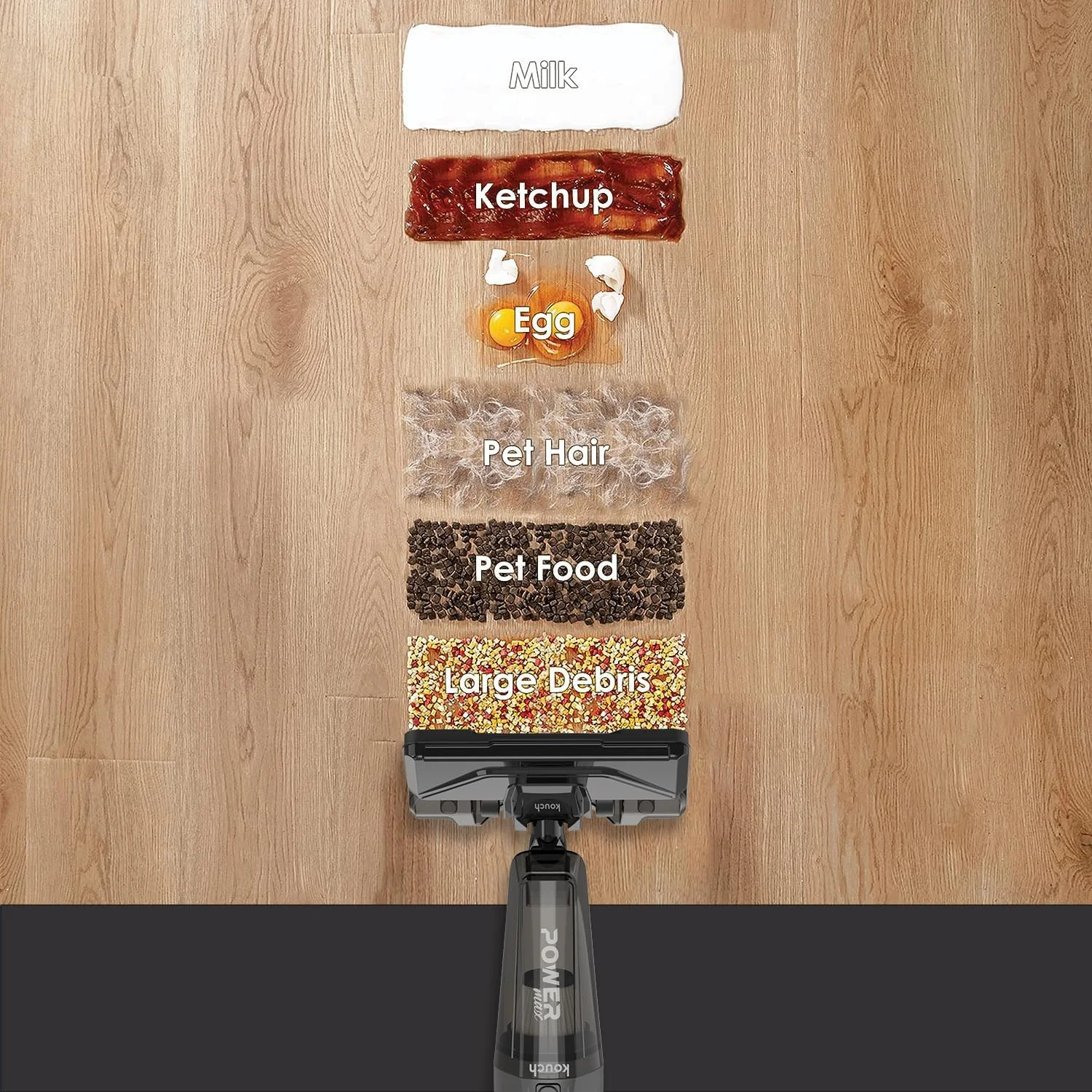 جاروبرقی عصایی و تی Kouch Germany مدل KSV-2030، سه کاره، با سیم، مکش قدرتمند 18 کیلو پاسکال، ظرفیت 0.8 لیتر، توان 750 وات، طول سیم 10 متر، فیلتر دوگانه HEPA، مشکی