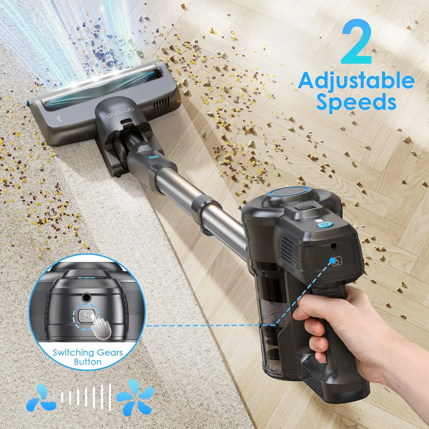 جاروبرقی شارژی اورایمو، جاروبرقی عصایی ارتقا یافته مدل OSV-102B با قابلیت ایستادن خودکار، جاروبرقی شارژی برای موی حیوانات خانگی، فرش، کف چوبی سخت جاروبرقی شارژی اورایمو، جاروبرقی عصایی ارتقا یافته مدل OSV-102B با قابلیت ایستادن خودکار، جاروبرقی شارژی برای موی حیوانات خانگی، فرش، کف چوبی سخت