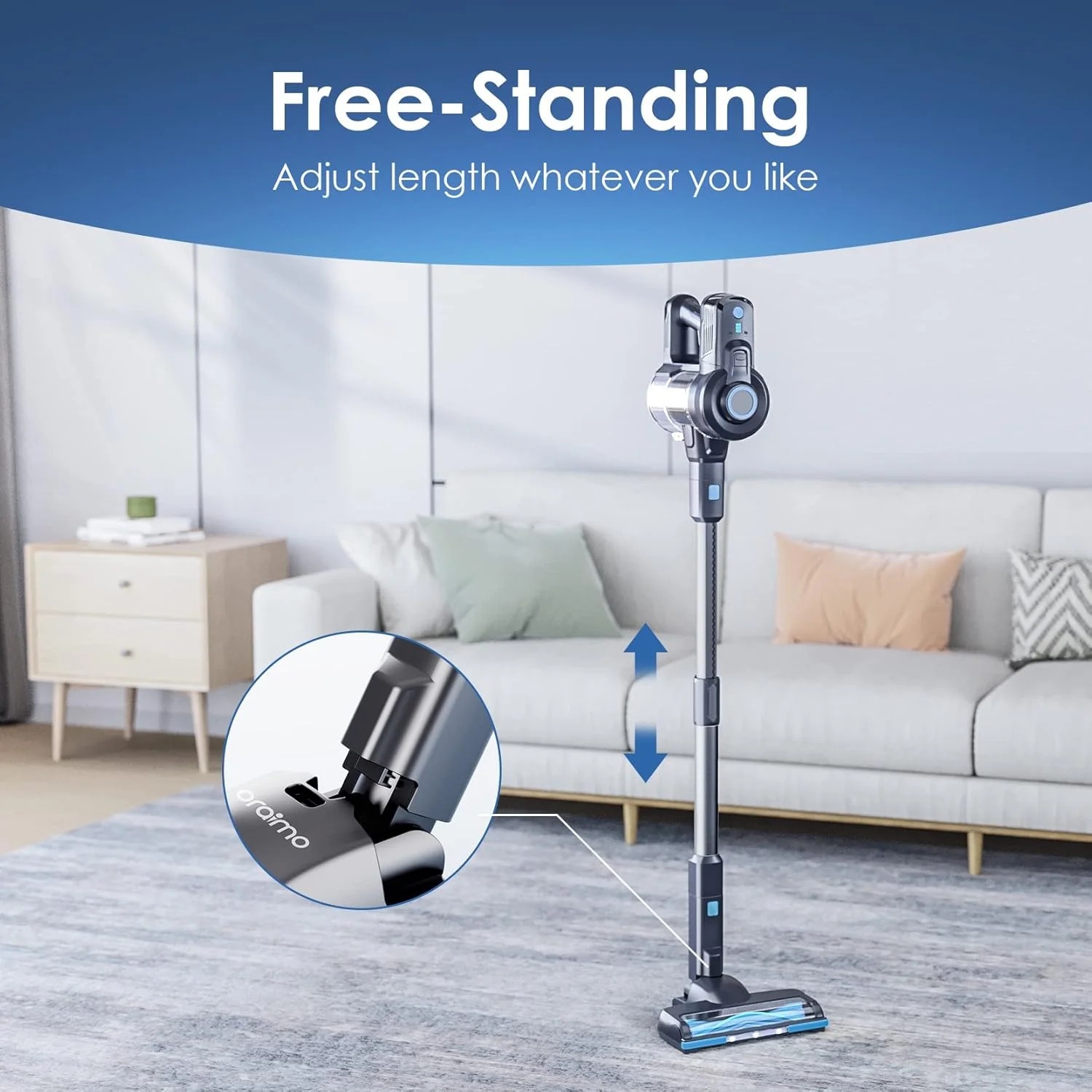 جاروبرقی عصایی اورایمو، جاروبرقی شارژی با قابلیت ایستادن خودکار، جاروبرقی عصایی شارژی با 35 دقیقه زمان کارکرد باتری قابل جدا شدن، جاروبرقی سبک وزن 6 در 1 با LED برای کف چوبی، فرش، کاشی مرمر جاروبرقی عصایی اورایمو، جاروبرقی شارژی با قابلیت ایستادن خودکار، جاروبرقی عصایی شارژی با 35 دقیقه زمان کارکرد باتری قابل جدا شدن، جاروبرقی سبک وزن 6 در 1 با LED برای کف چوبی، فرش، کاشی مرمر