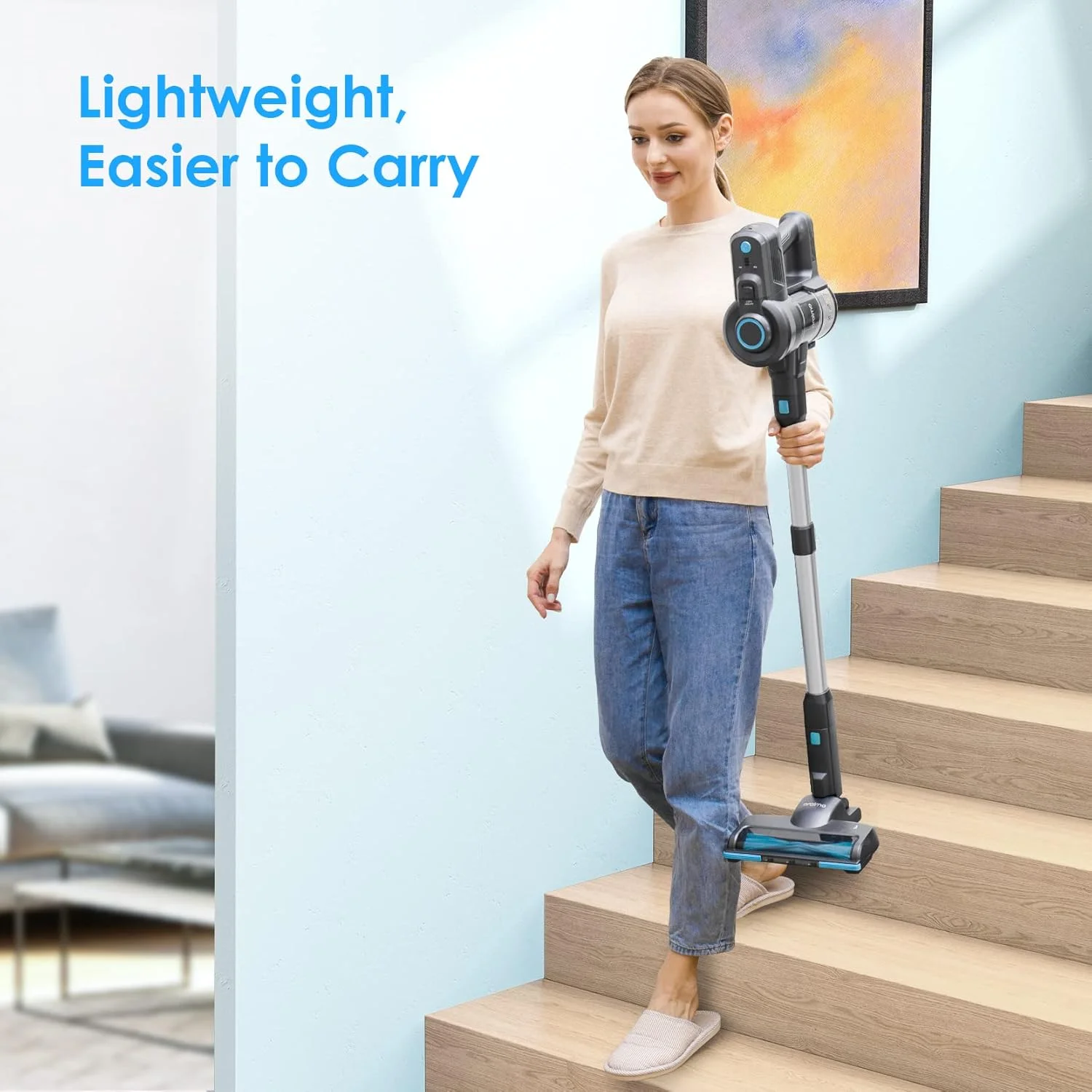 جاروبرقی شارژی اورایمو، جاروبرقی عصایی ارتقا یافته مدل OSV-102B با قابلیت ایستادن خودکار، جاروبرقی شارژی برای موی حیوانات خانگی، فرش، کف چوبی سخت جاروبرقی شارژی اورایمو، جاروبرقی عصایی ارتقا یافته مدل OSV-102B با قابلیت ایستادن خودکار، جاروبرقی شارژی برای موی حیوانات خانگی، فرش، کف چوبی سخت