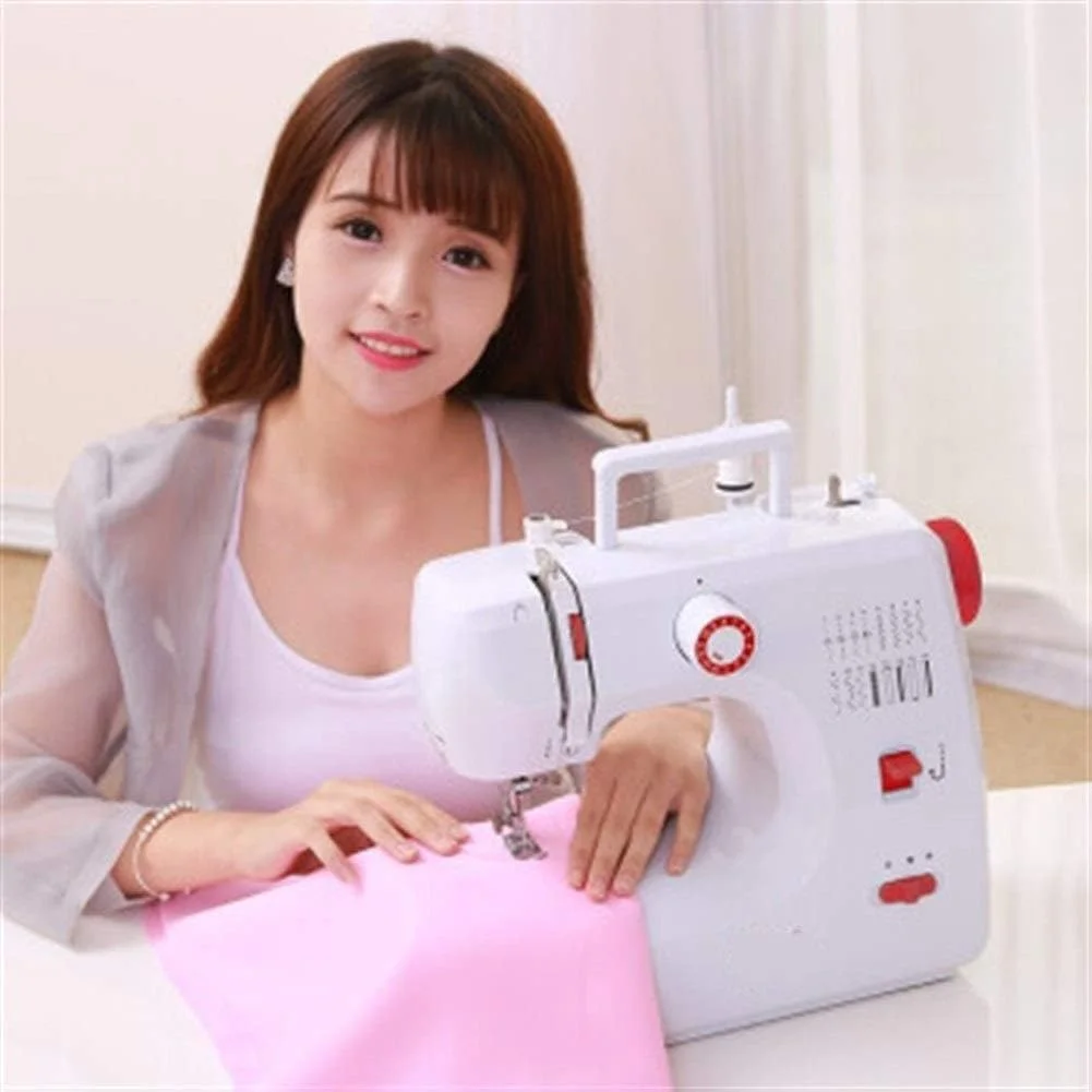 TONGSH Sewing Machine Mini Portable Electric Portable Household with Foot Pedal Overlock 16 Built-in Stitches for Amateurs Beginners Embroidery Safety TONGSH Sewing Machine Mini Portable Electric Portable Household with Foot Pedal Overlock 16 Built-in Stitches for Amateurs Beginners Embroidery Safety